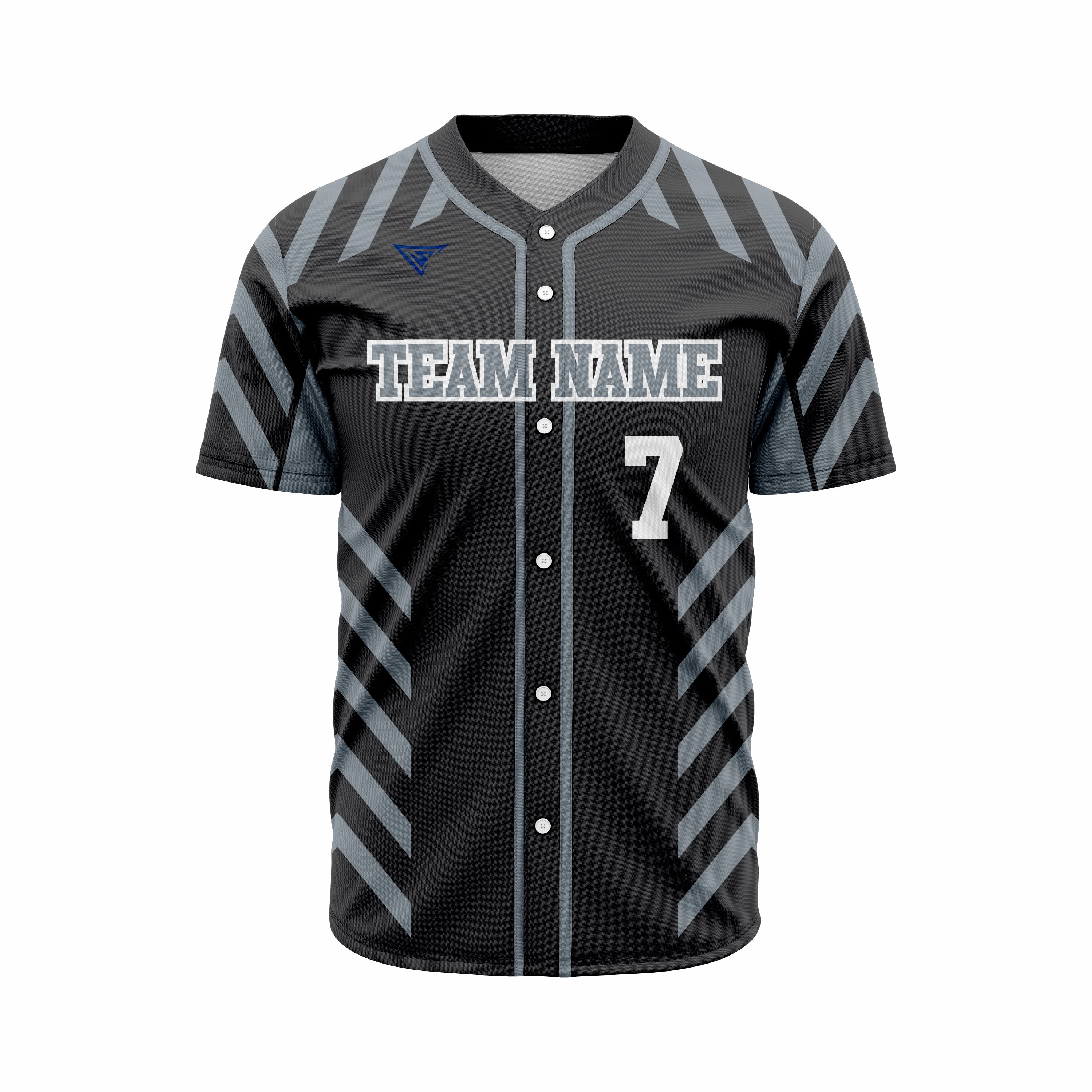 Custom Black & Grey Authentic Softball full Buttons Jersey