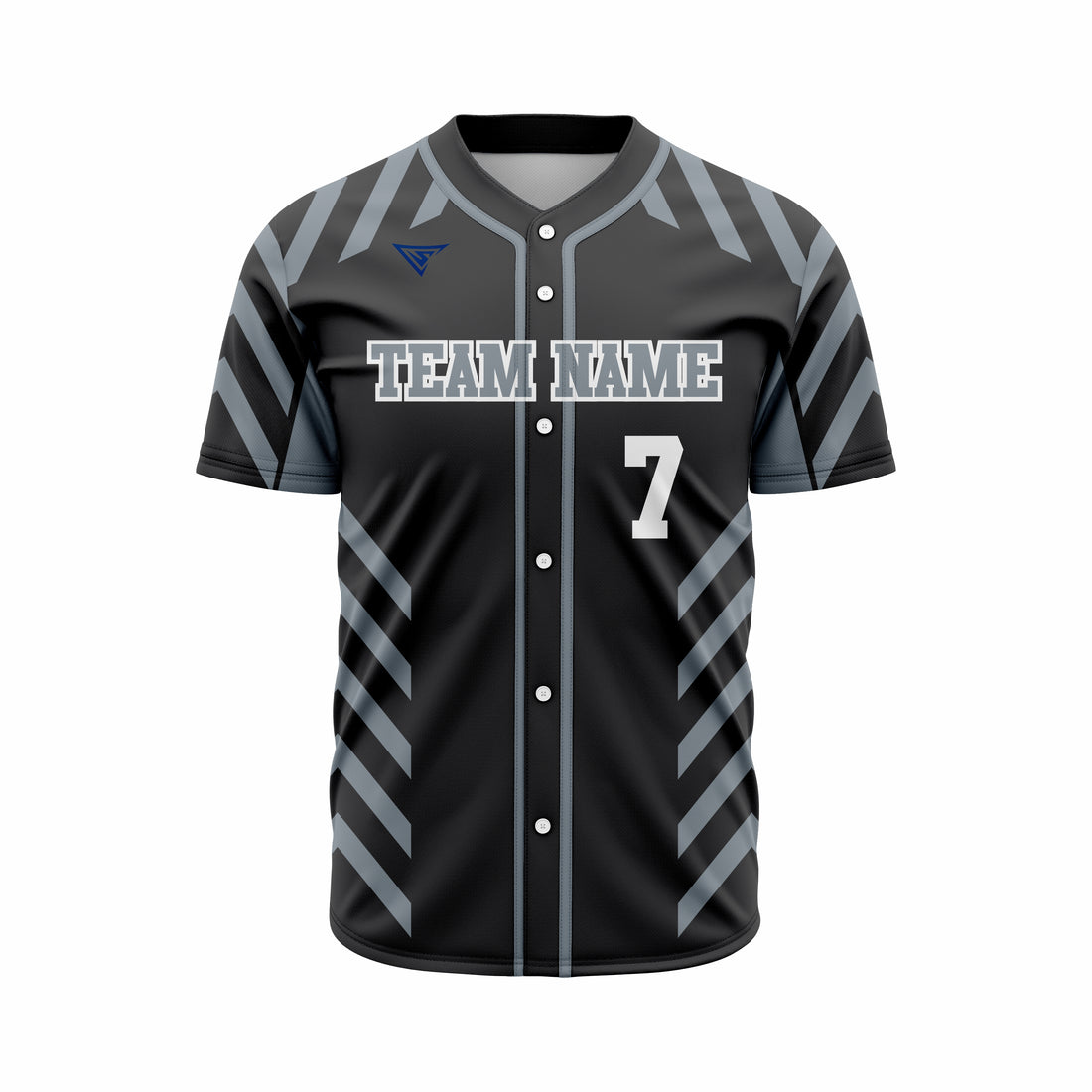 Custom Black & Grey Authentic Softball full Buttons Jersey