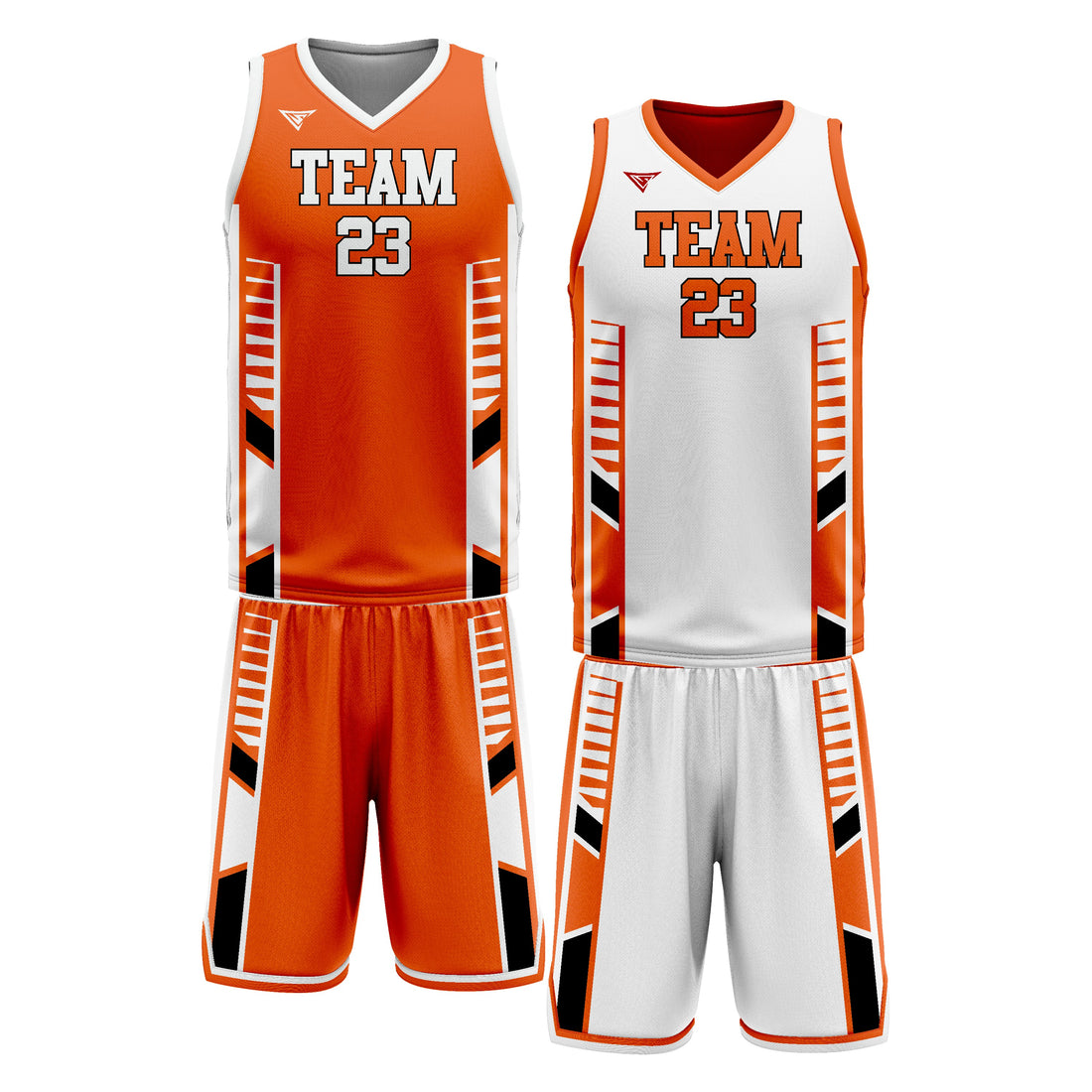 Custom Orange White Double Side Basketball Uniform Set | Sports Custom Uniform