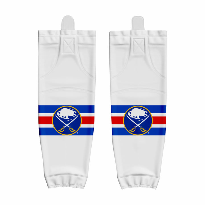 Custom White Blue Red Hockey Socks