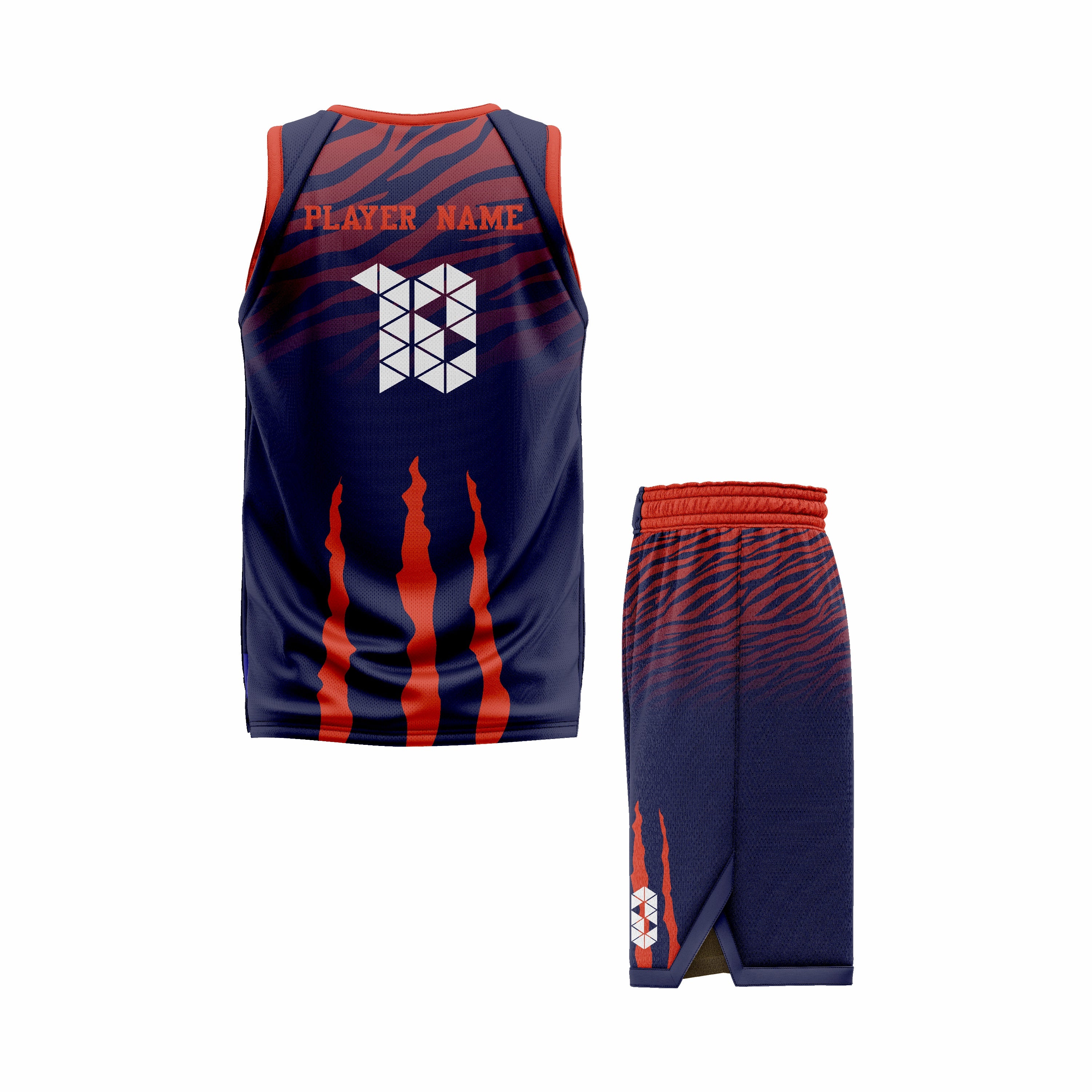 CUSTOM BLUE RED BASKETBALL UNIFORM