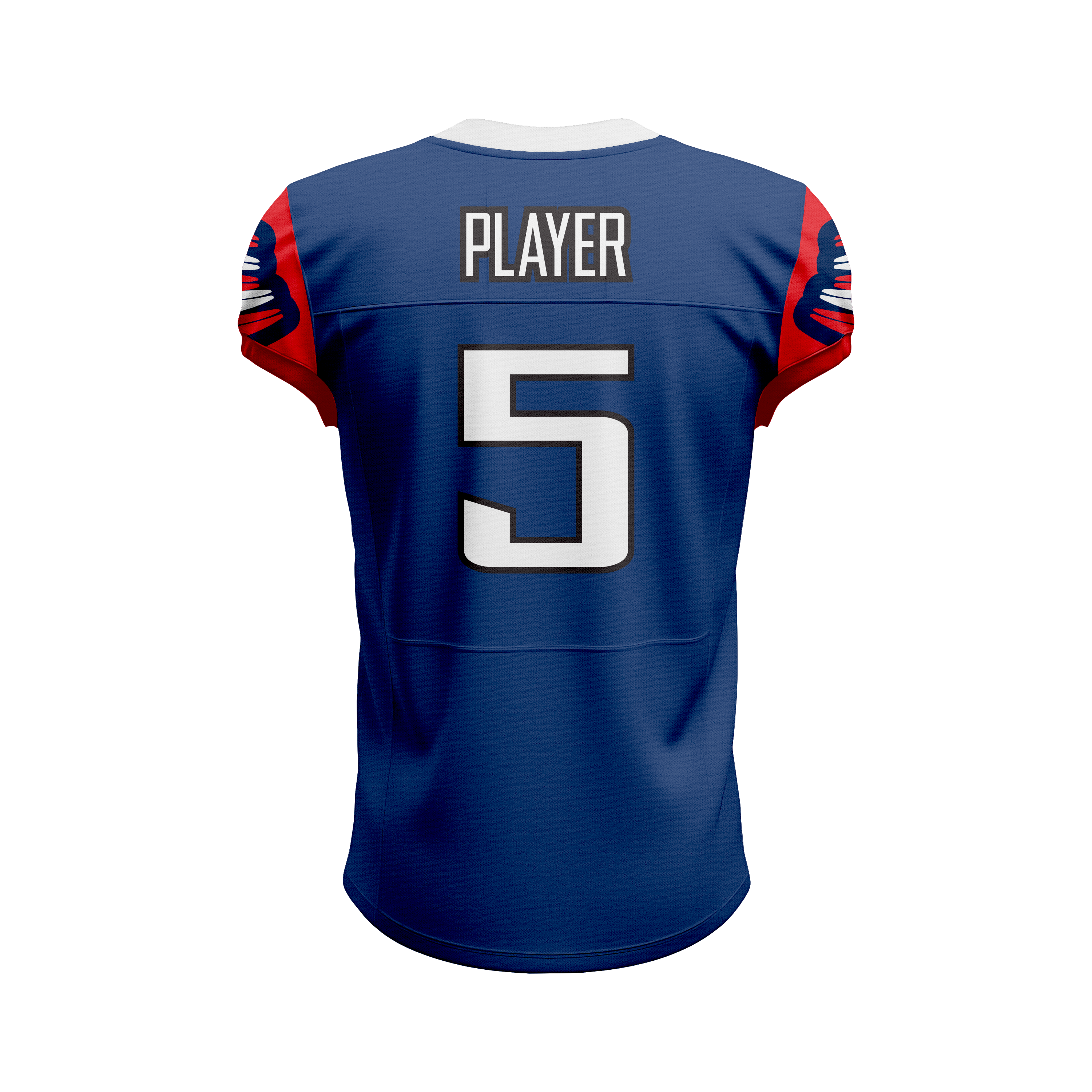 Custom Blue, Red & White American Football Jersey