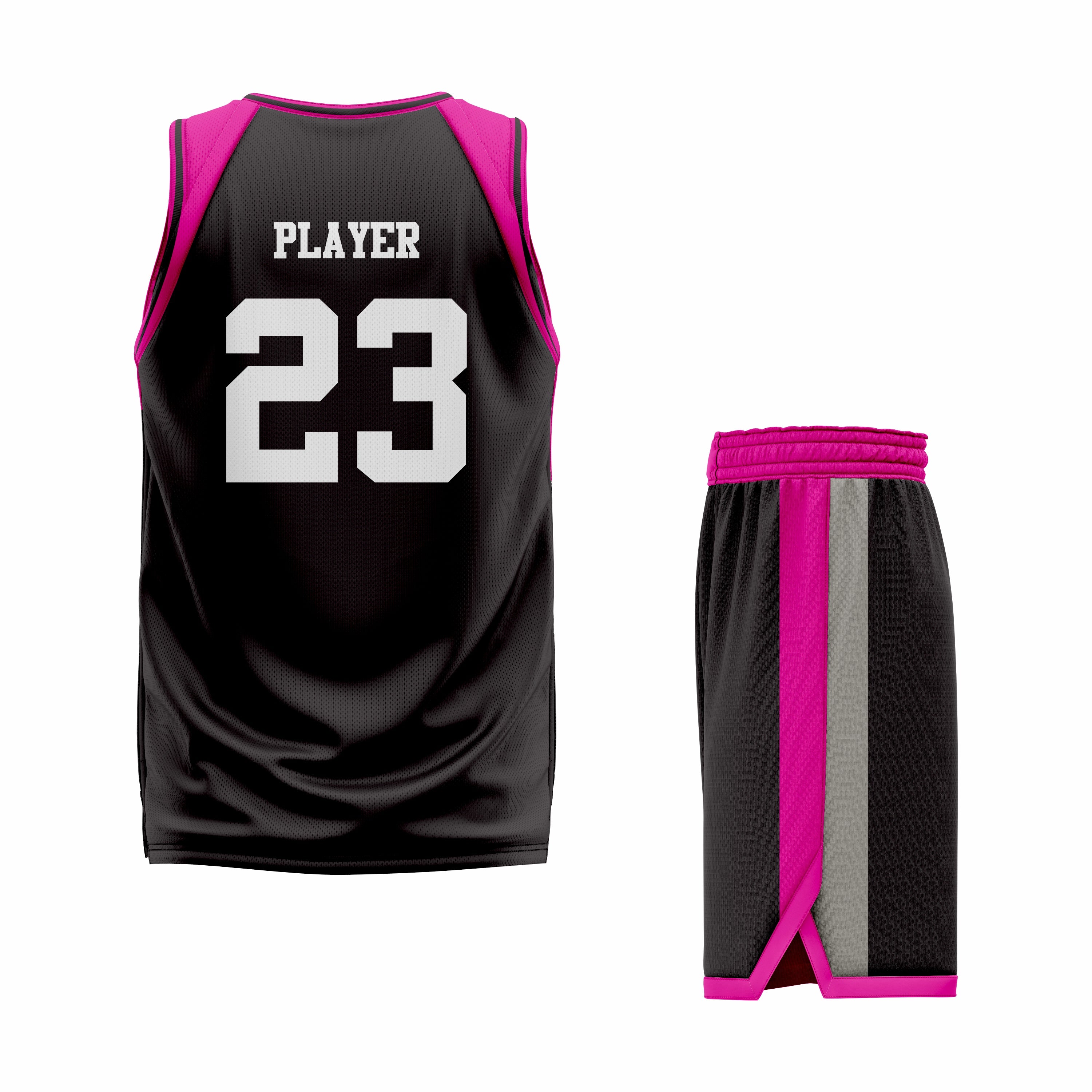 CUSTOM BLACK PURPLE GREY BASKETBALL UNIFORM