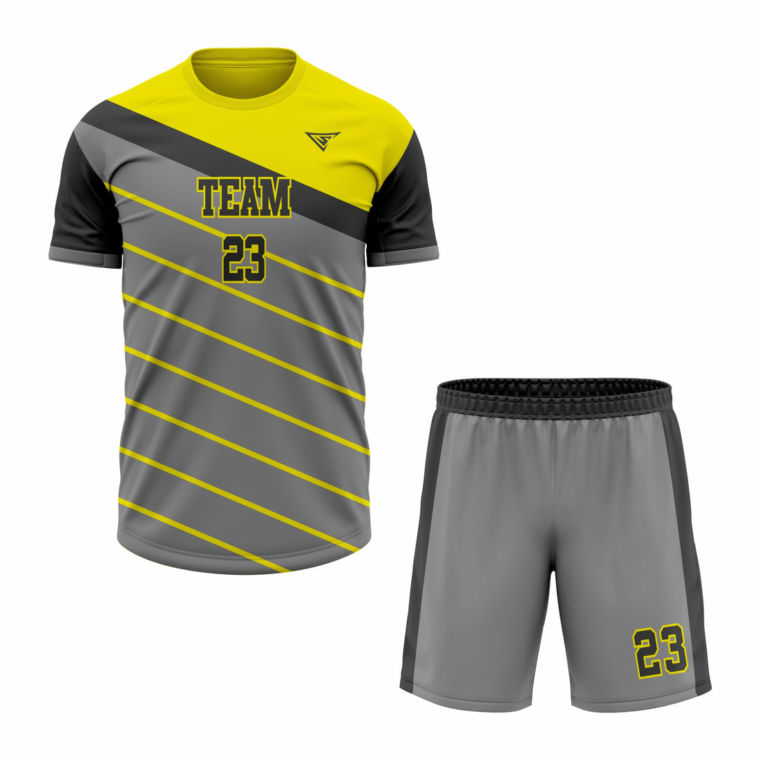Custom Yellow, Grey & Black Sublimation Tennis Uniform