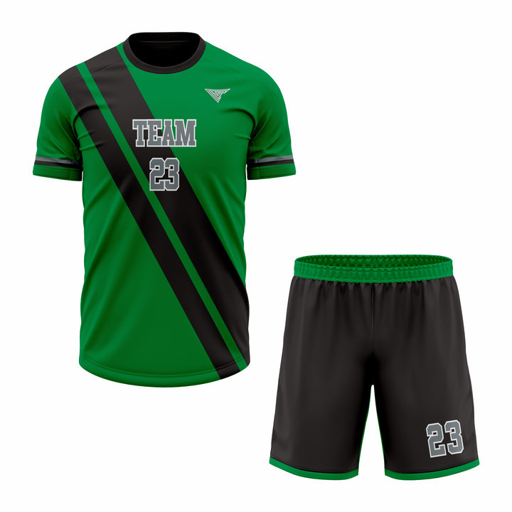 Custom Black & Green Sublimation Tennis Uniform