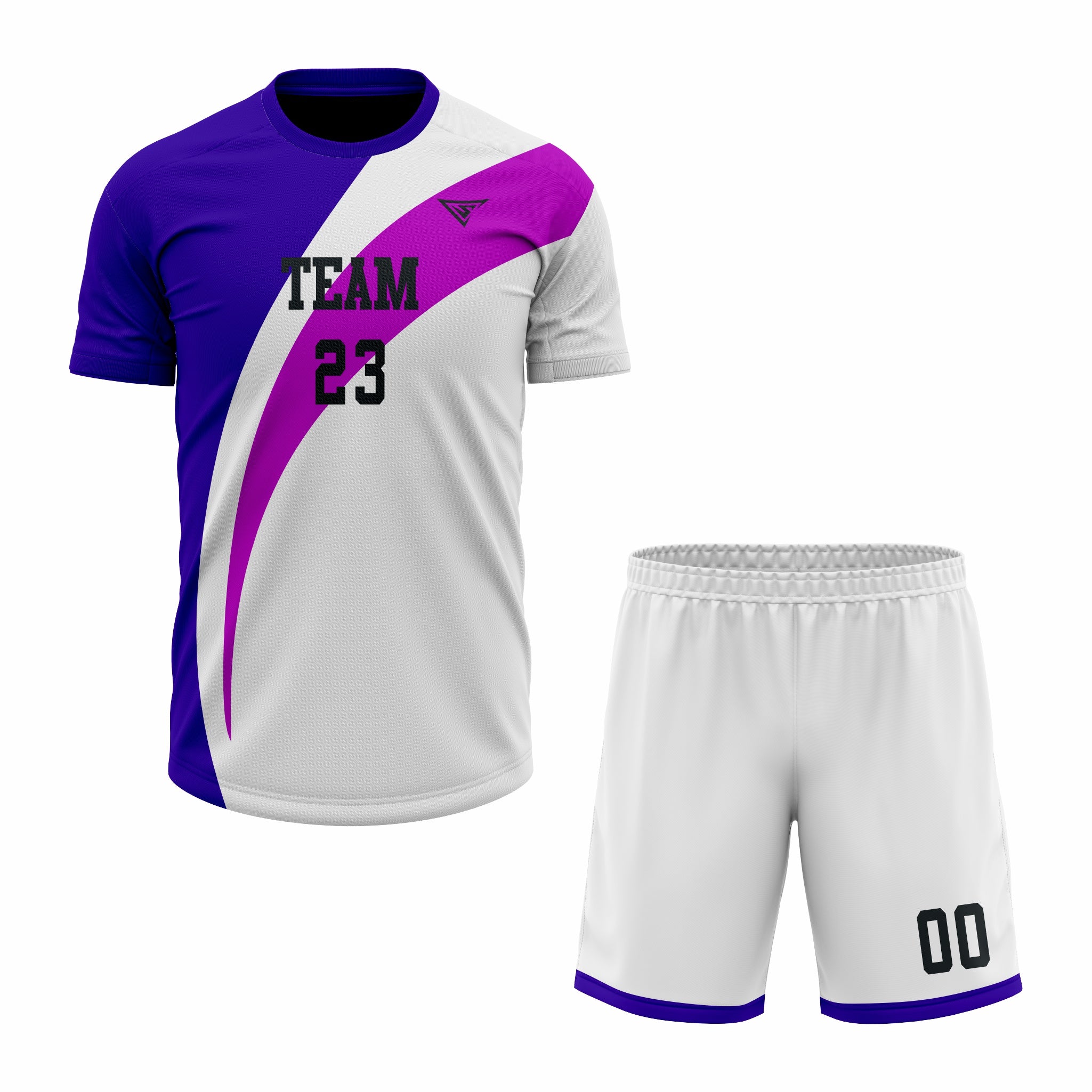 Custom Blue, Pink & White Sublimation Tennis Uniform