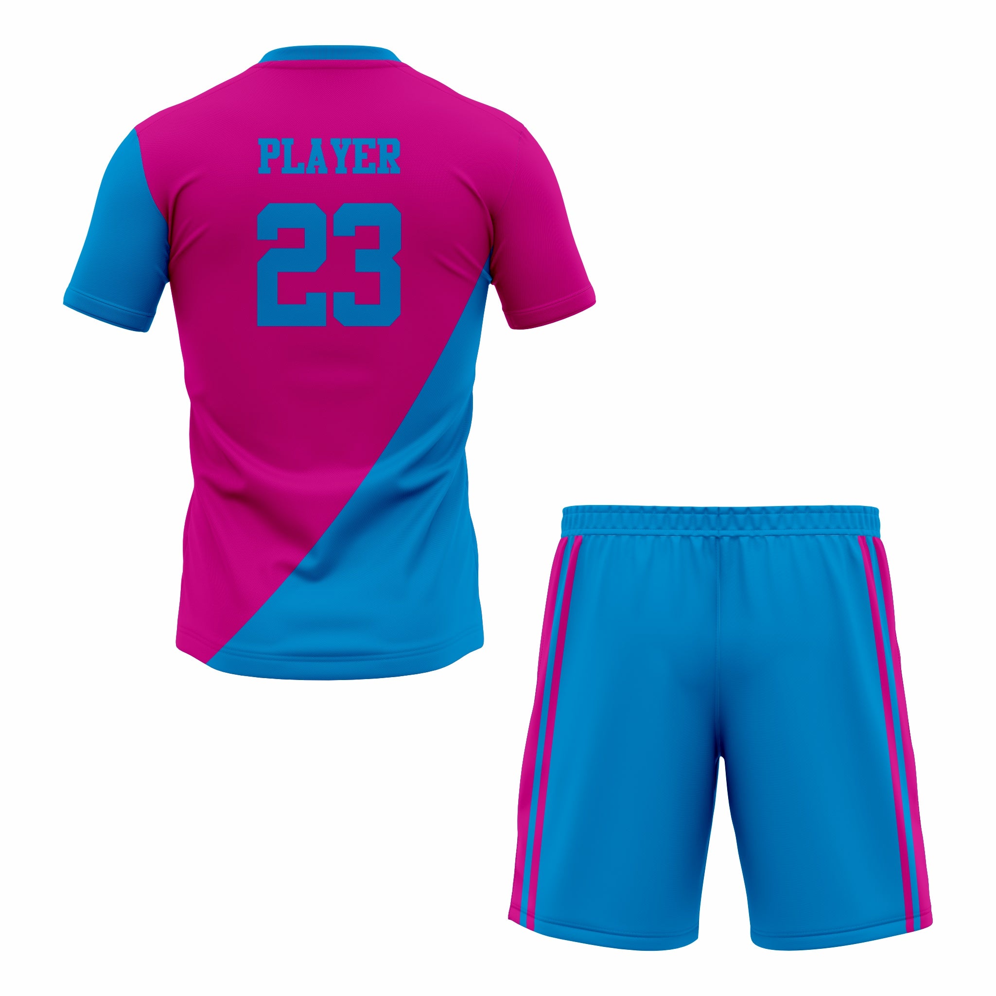 Custom Pink & Blue Sublimation Tennis Uniform