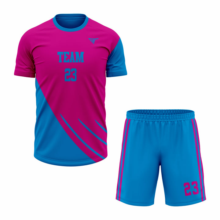 Custom Pink & Blue Sublimation Tennis Uniform