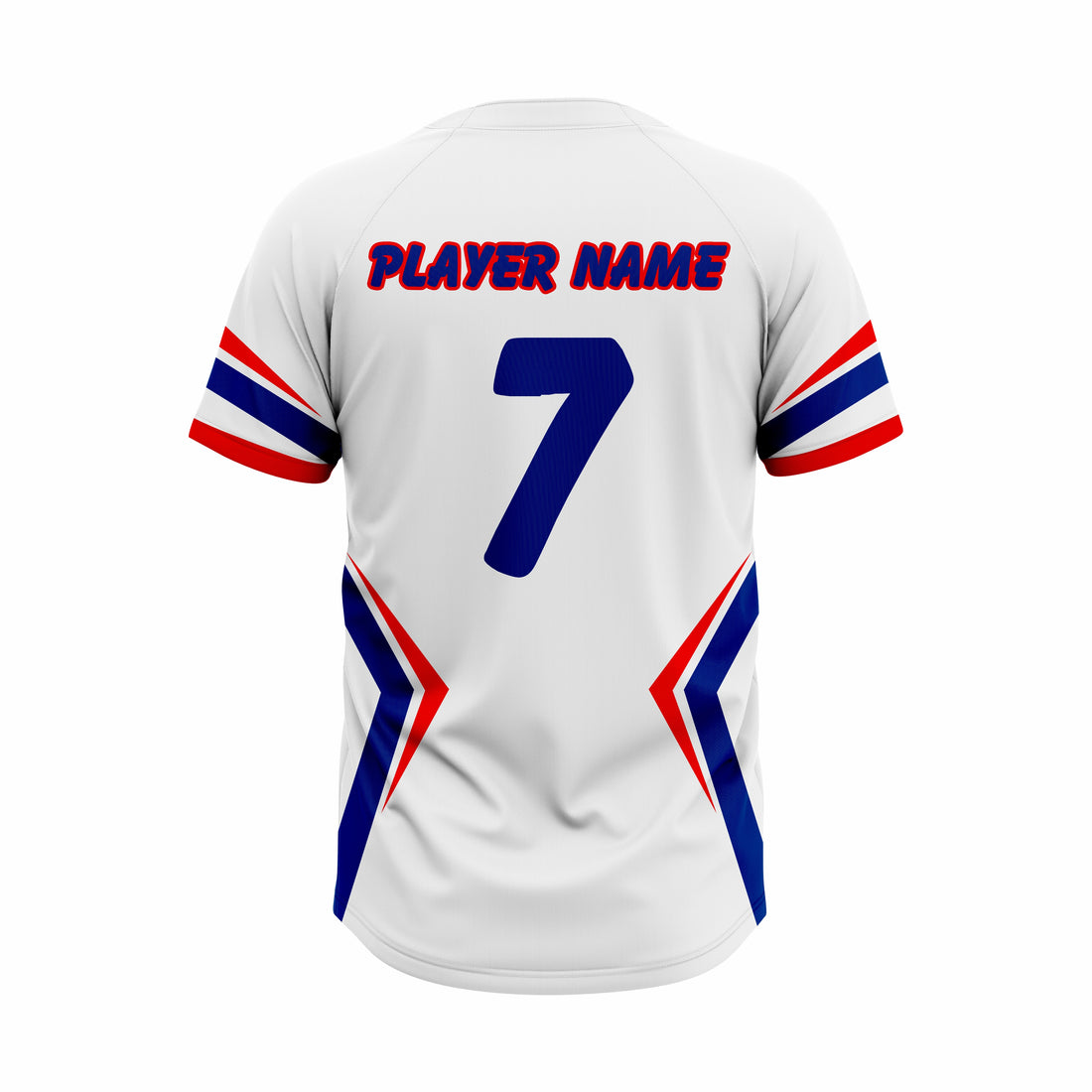 Custom White, Red & Dark Blue Authentic Softball two Buttons Jersey