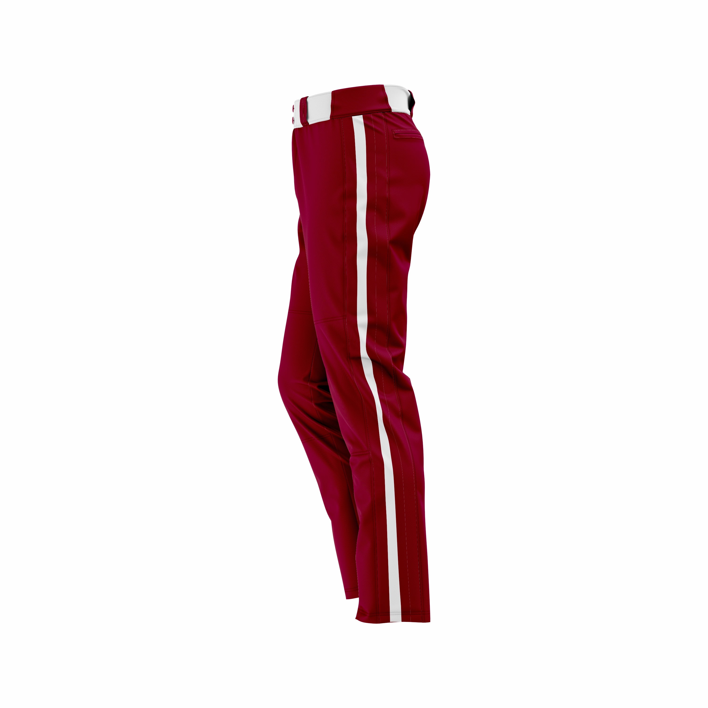 Custom Maroon & White Baseball Pant