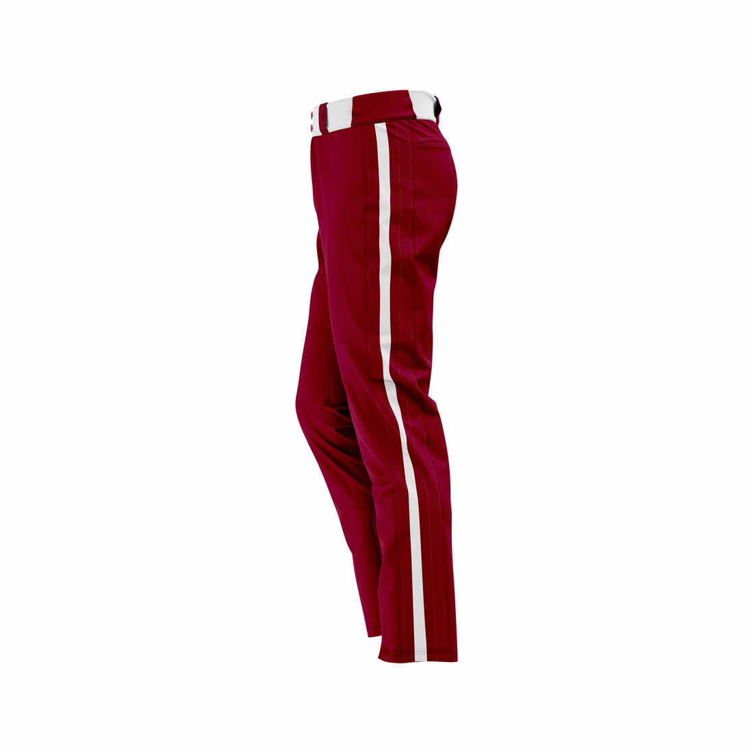 Custom Maroon & White Baseball Pant