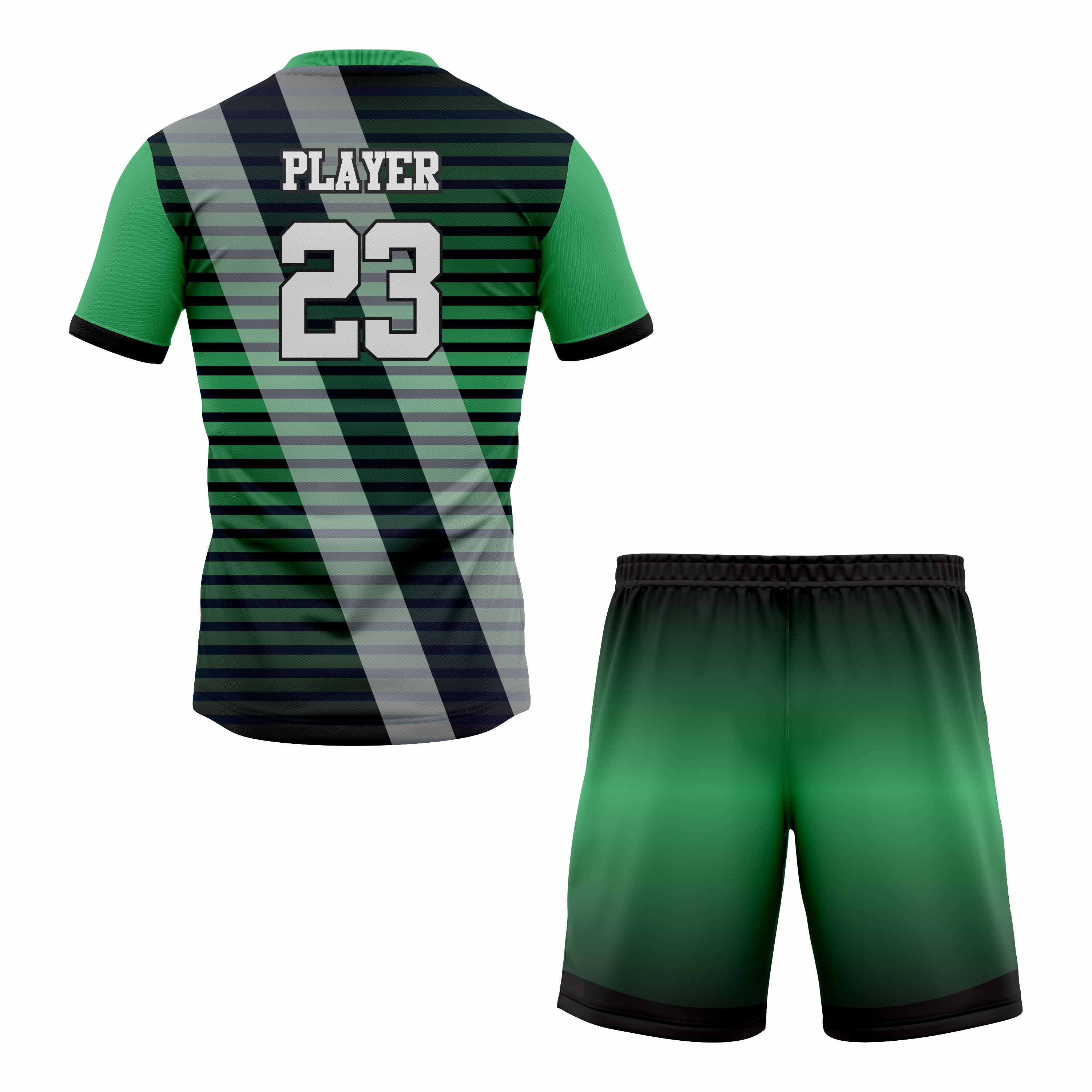 CUSTOM GREEN BLACK SOCCER UNIFORM