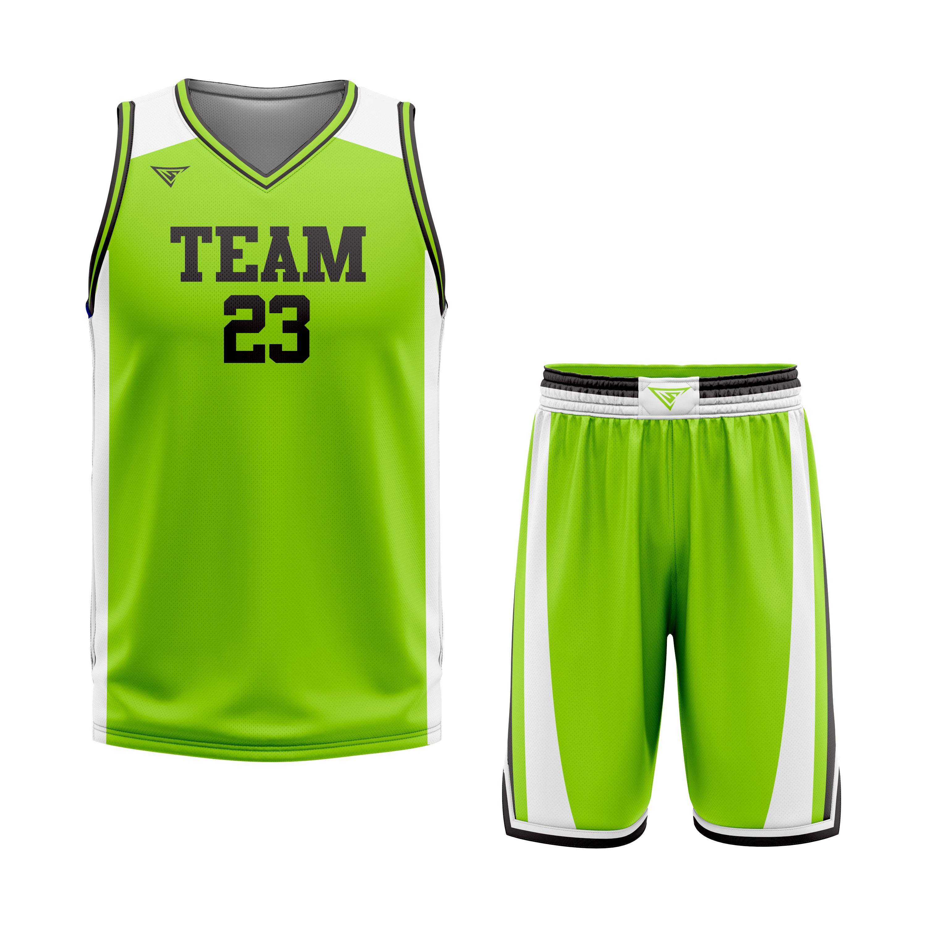CUSTOM GREEN WHITE BASKETBALL UNIFORM