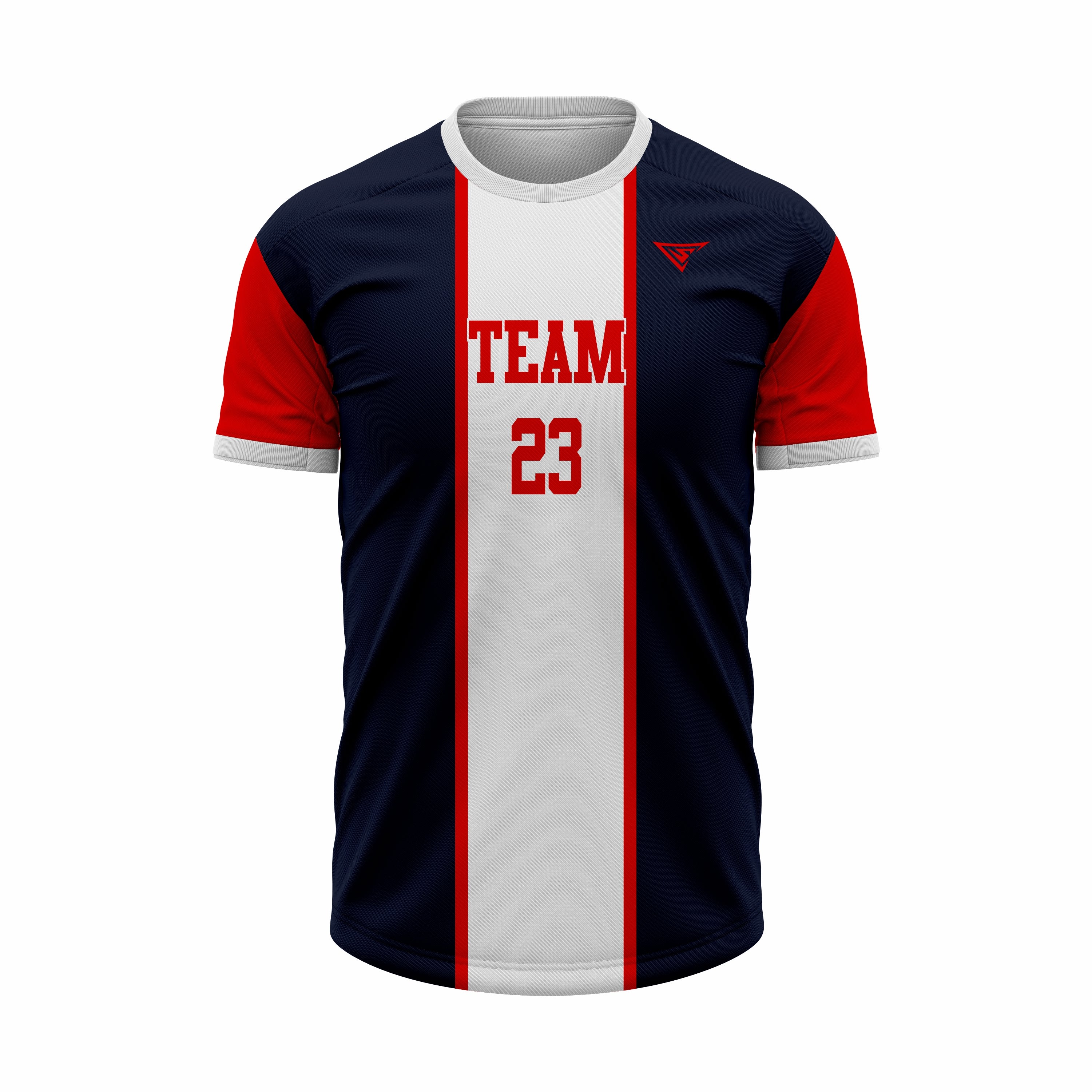 Custom Black, White & Red Sublimation Soccer Jersey