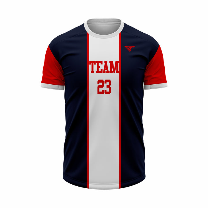 Custom Black, White & Red Sublimation Soccer Jersey