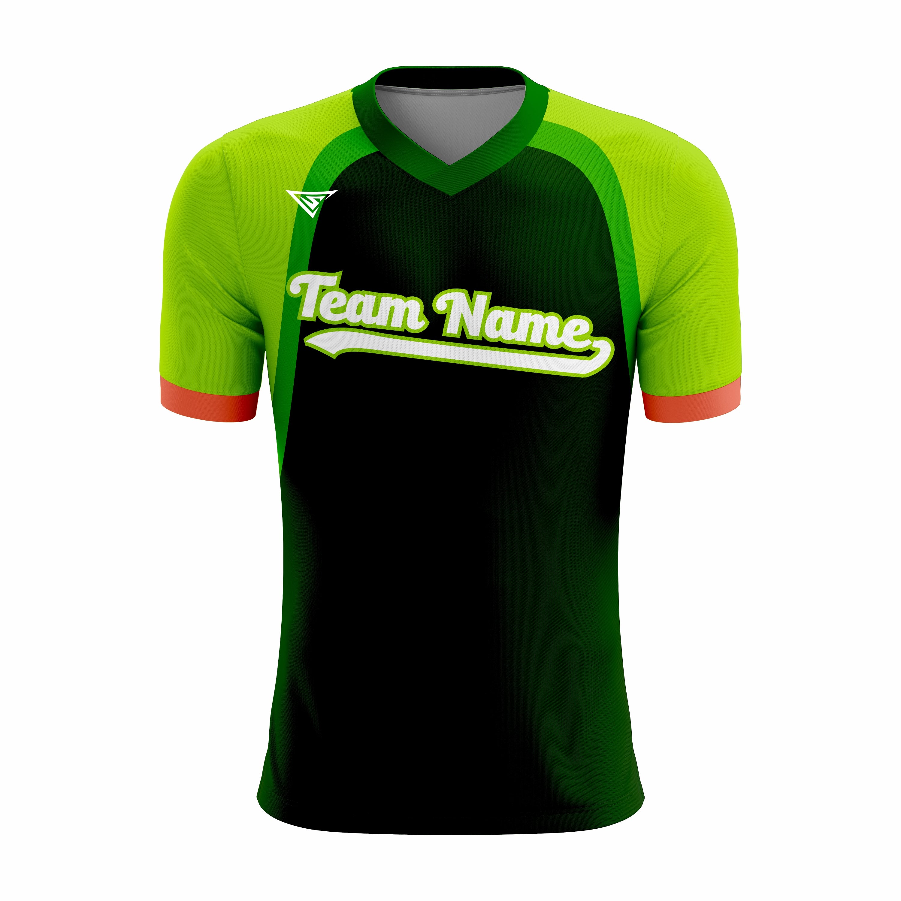 Custom Black, Green & White V-Neck Softball Jerseys