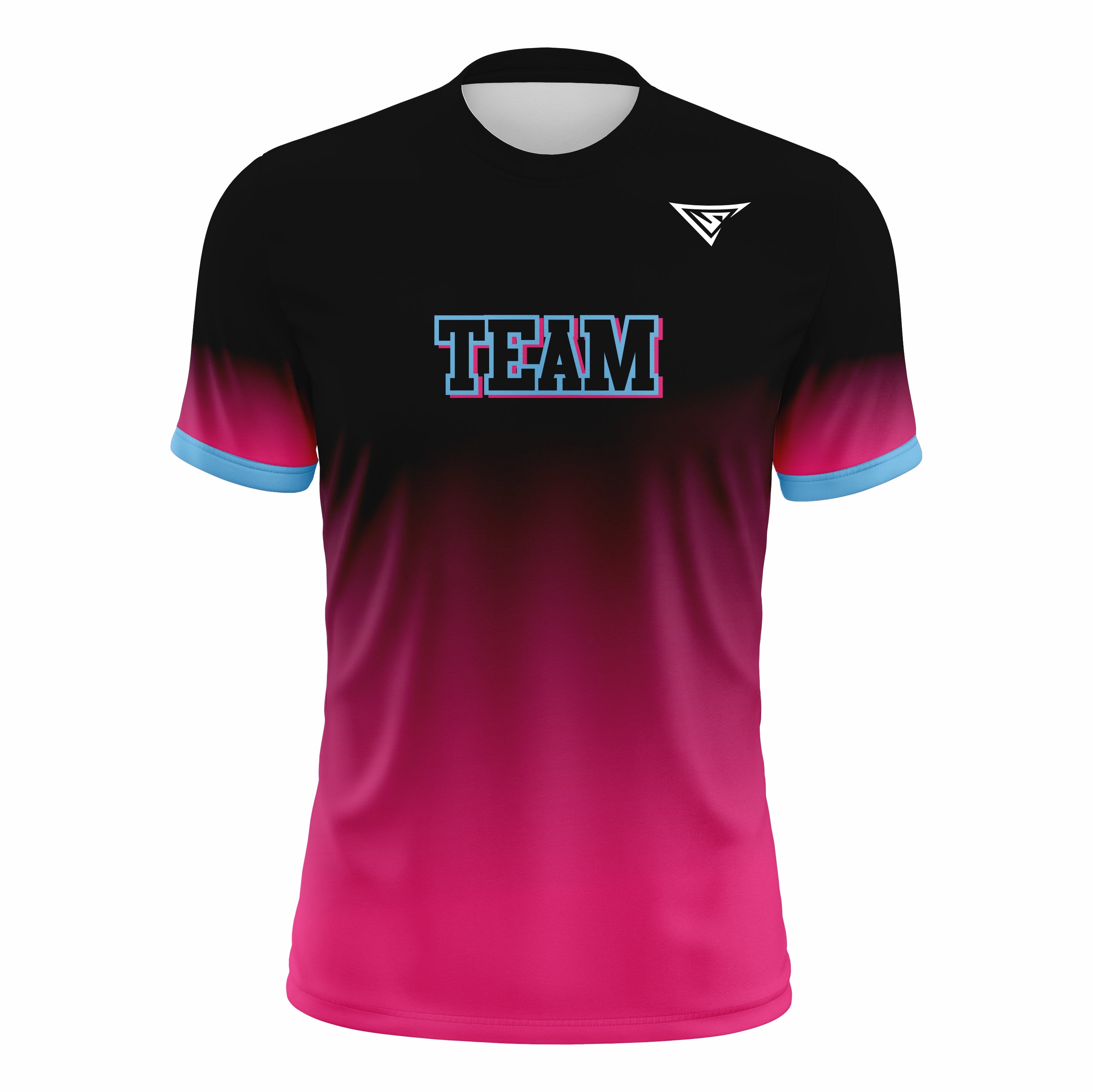 Custom Black, Red & Blue Crew Neck Softball Jerseys