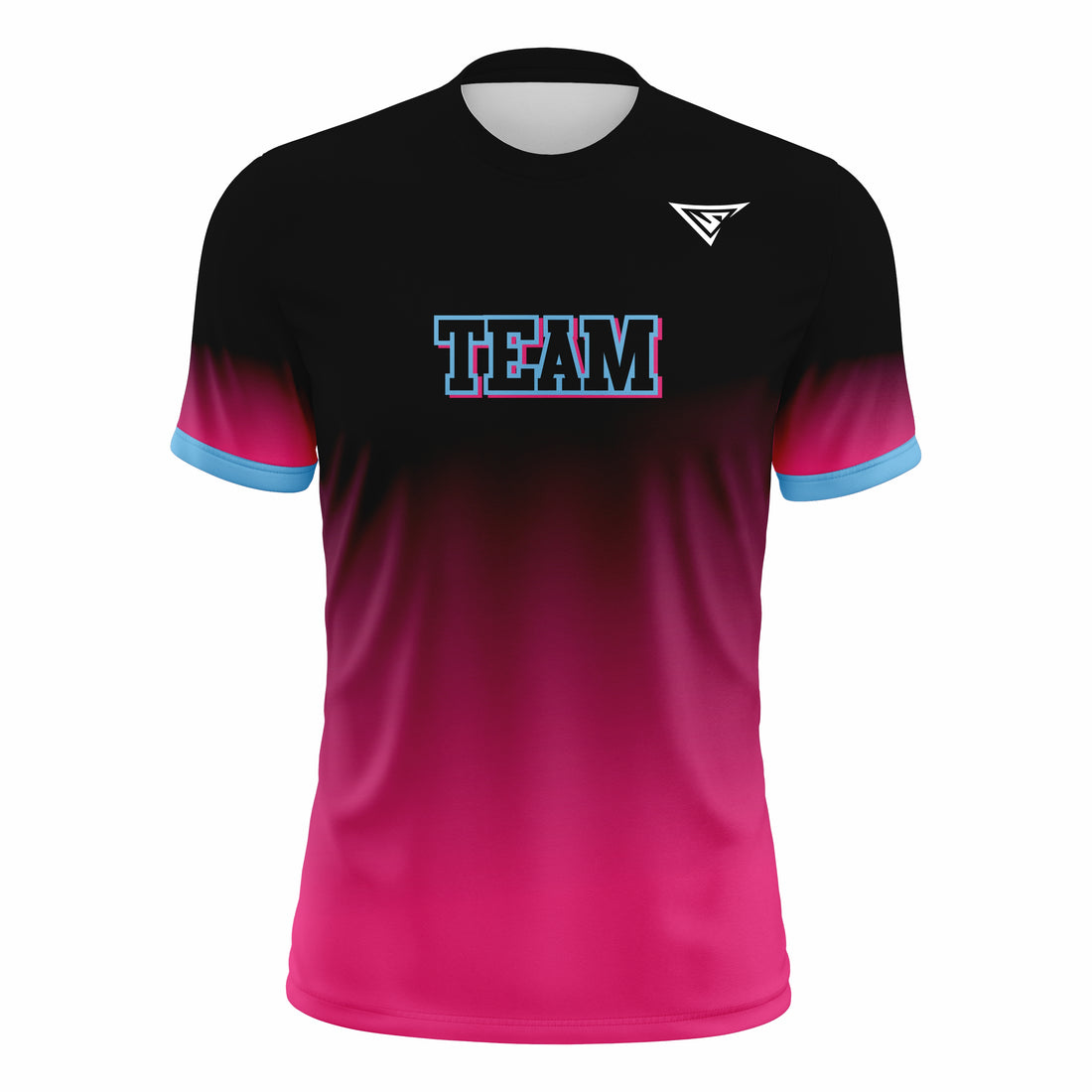 Custom Black, Red & Blue Crew Neck Softball Jerseys