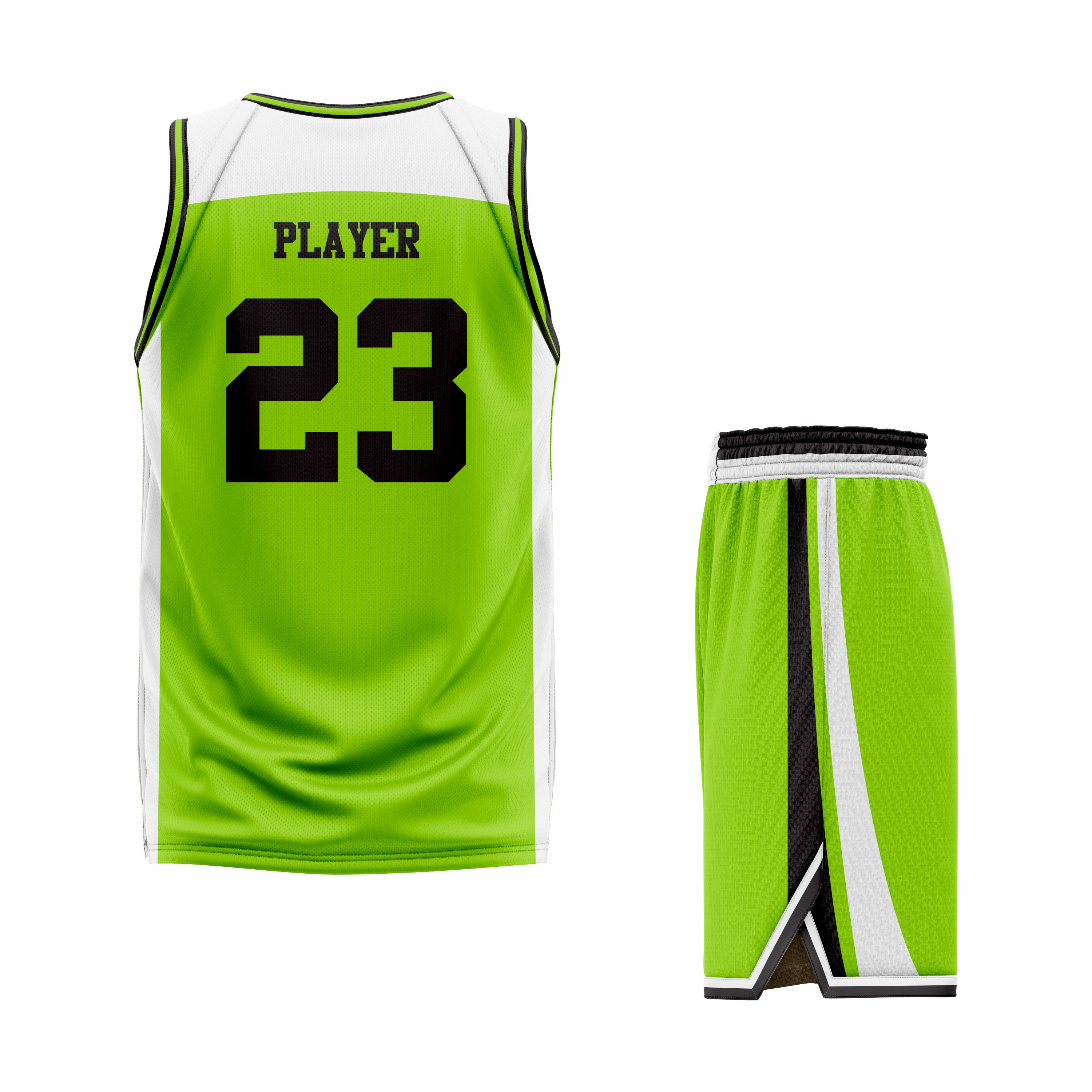 CUSTOM GREEN WHITE BASKETBALL UNIFORM