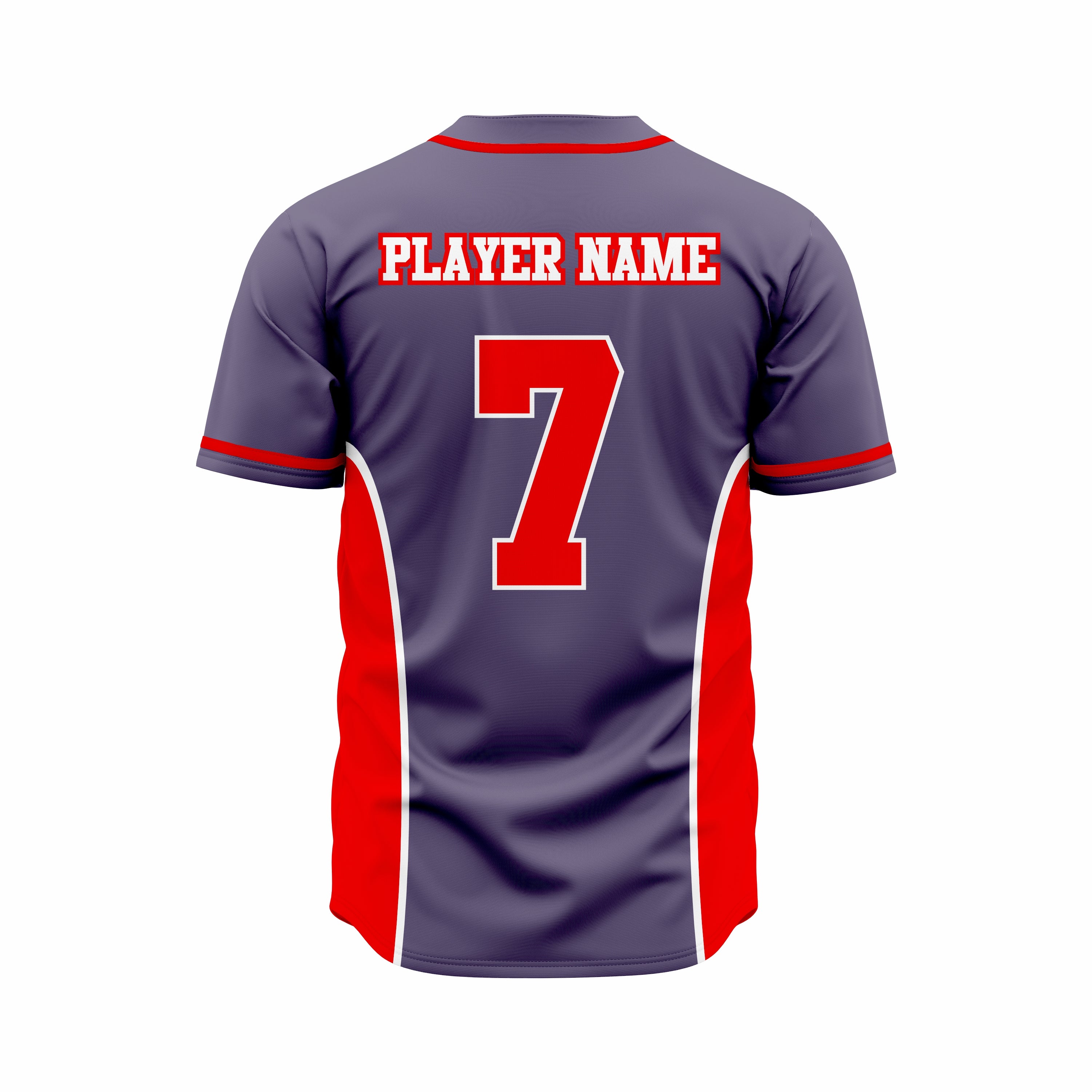 Custom Dark Blue & Red Authentic Softball full Buttons Jersey