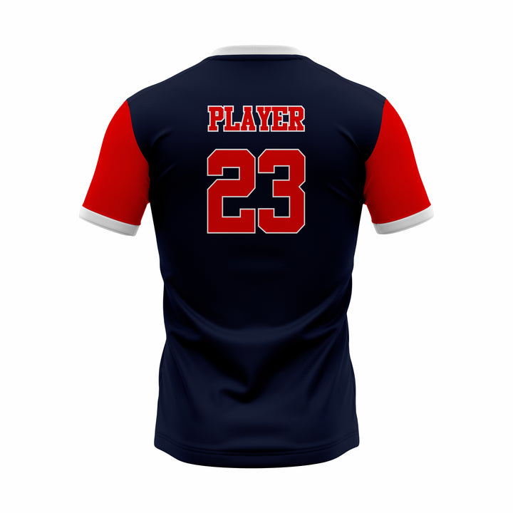 Custom Black, White & Red Sublimation Soccer Jersey