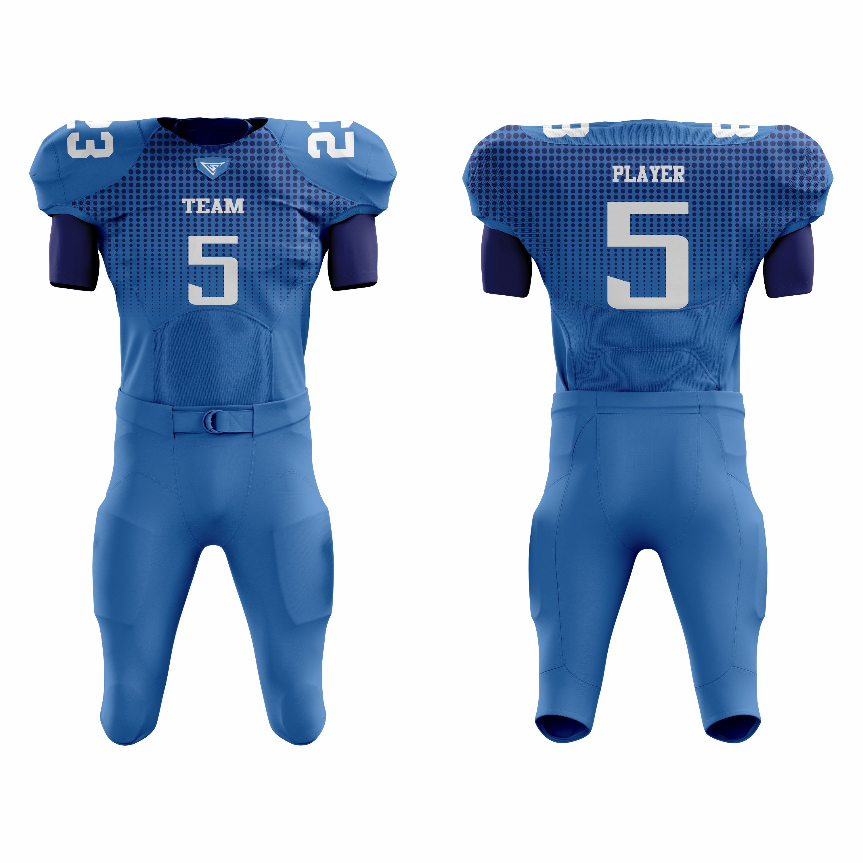 CUSTOM BLUE AMERICAN FOOTBALL UNIFORM