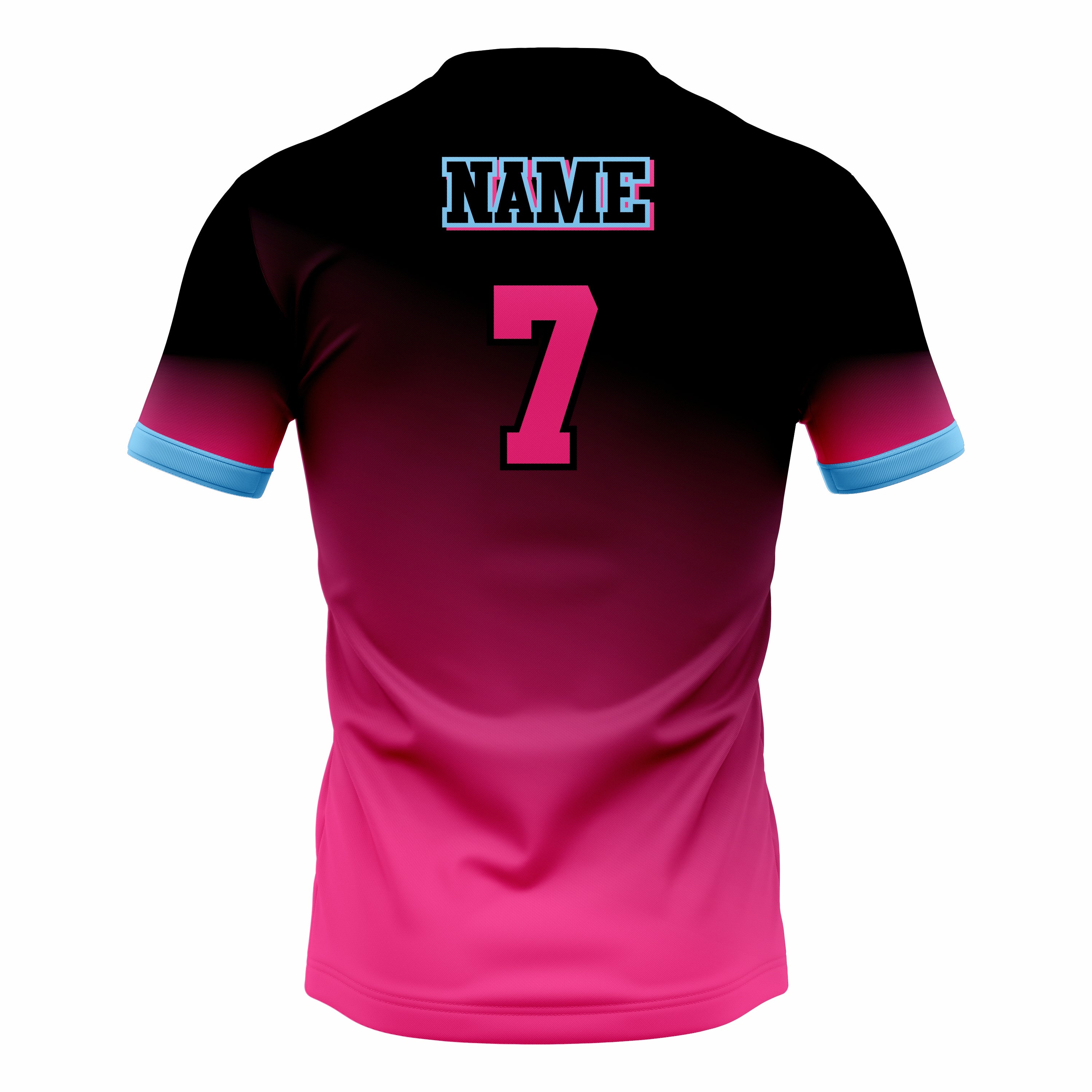 Custom Black, Red & Blue Crew Neck Softball Jerseys