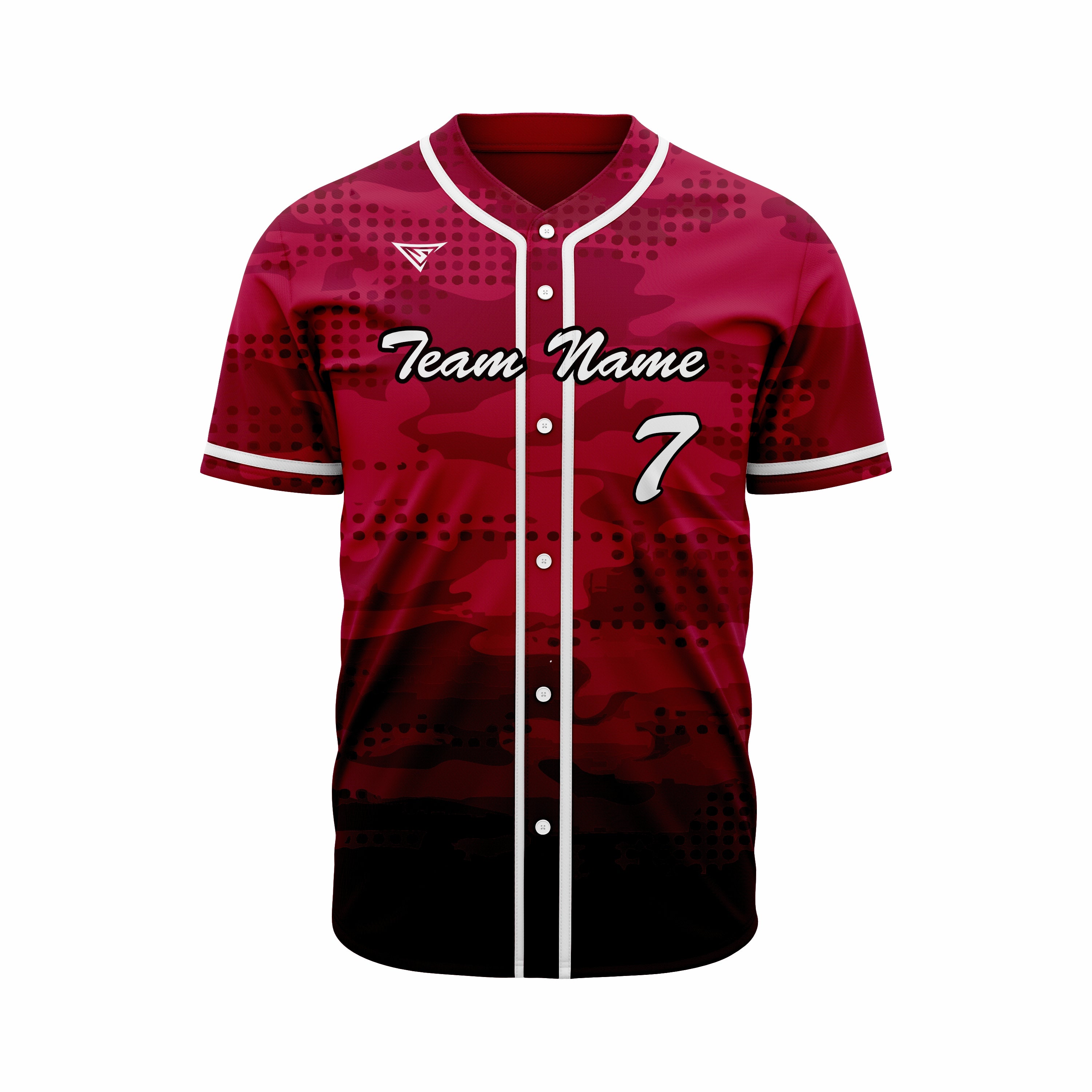 Custom Red, Black & White Authentic Baseball full Buttons Jersey