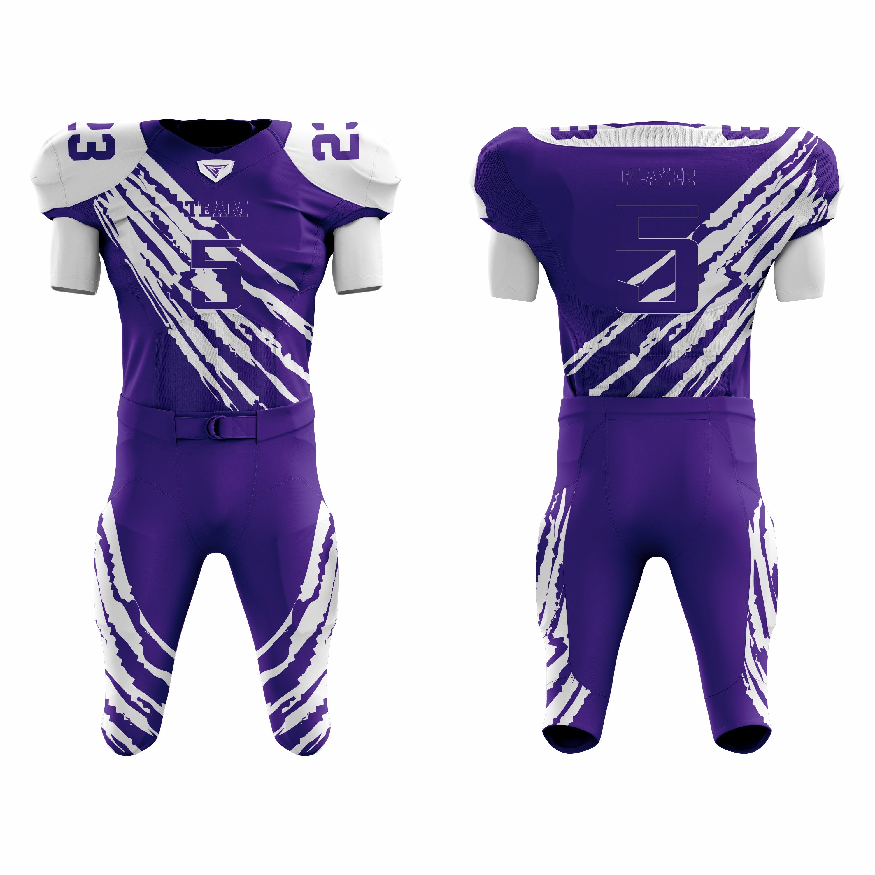 CUSTOM PURPLE WHITE AMERICAN FOOTBALL UNIFORM