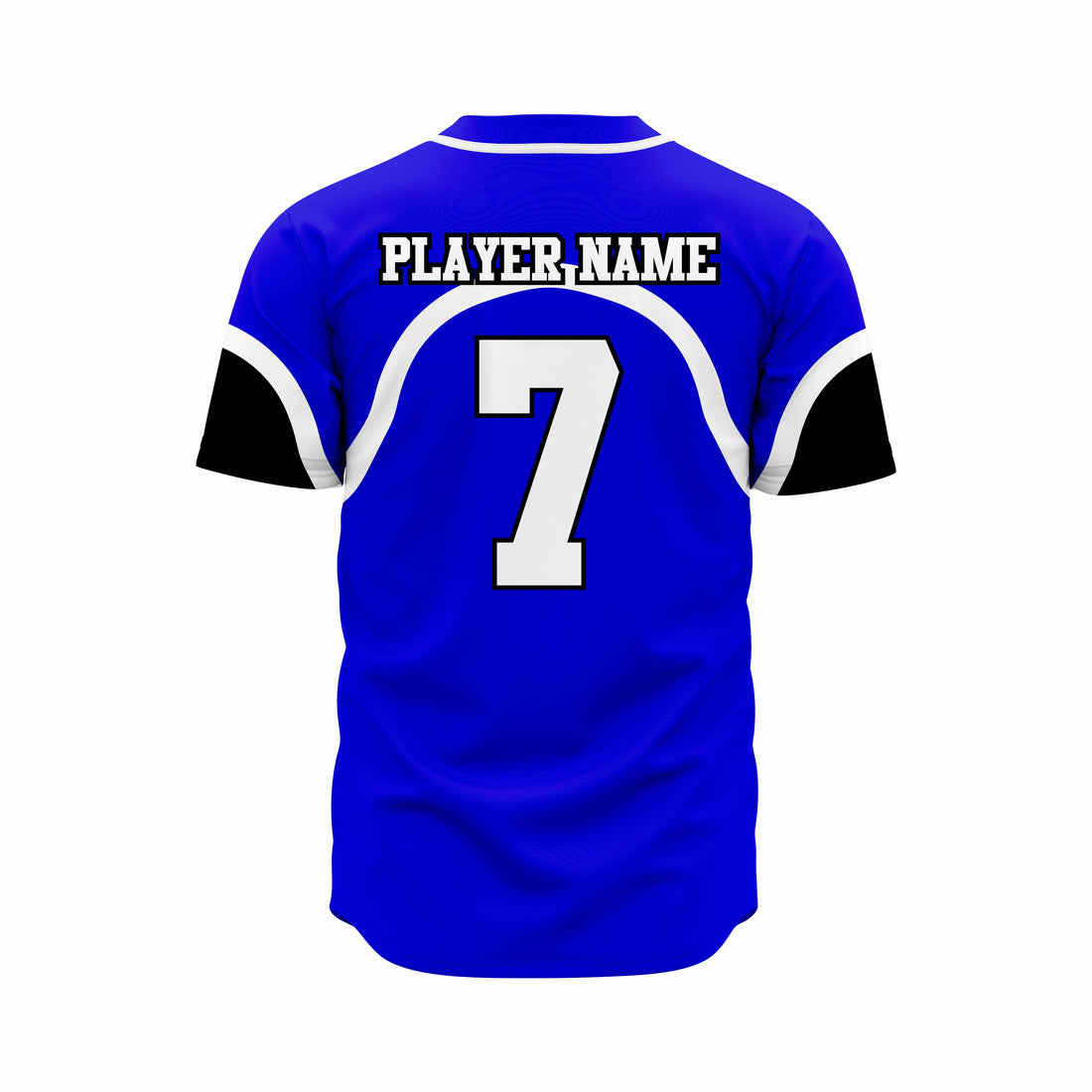 Custom Blue, White & Black Authentic Softball full Buttons Jersey