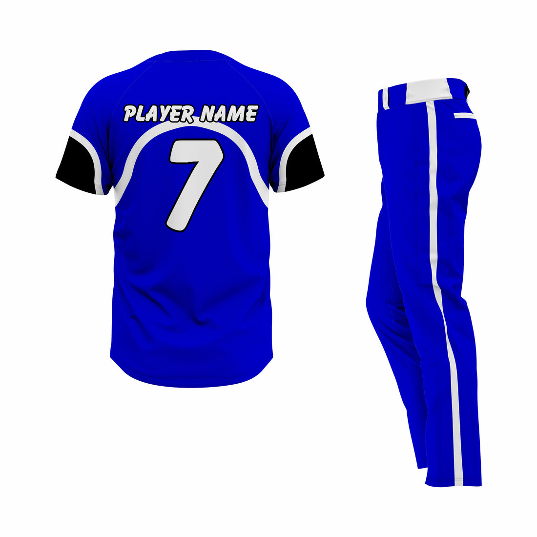 Custom Blue, Black & White Authentic Softball Uniform