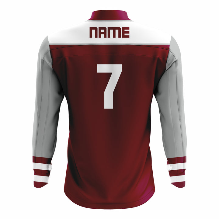 Custom Marron, Grey & White ¼ ZIP LONG SLEEVE CAGE JACKET
