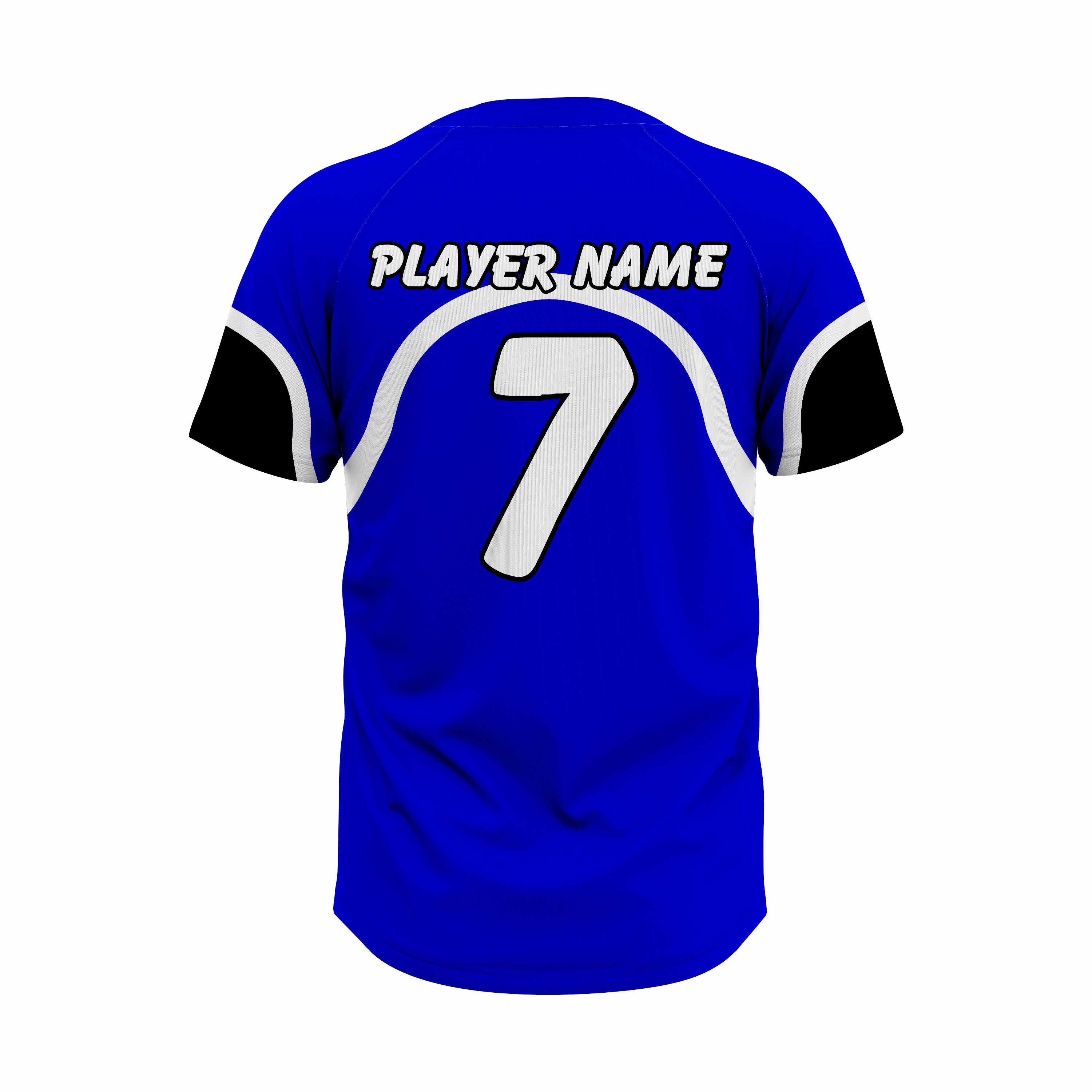 Custom Blue, White & Black Authentic Softball two Buttons Jersey