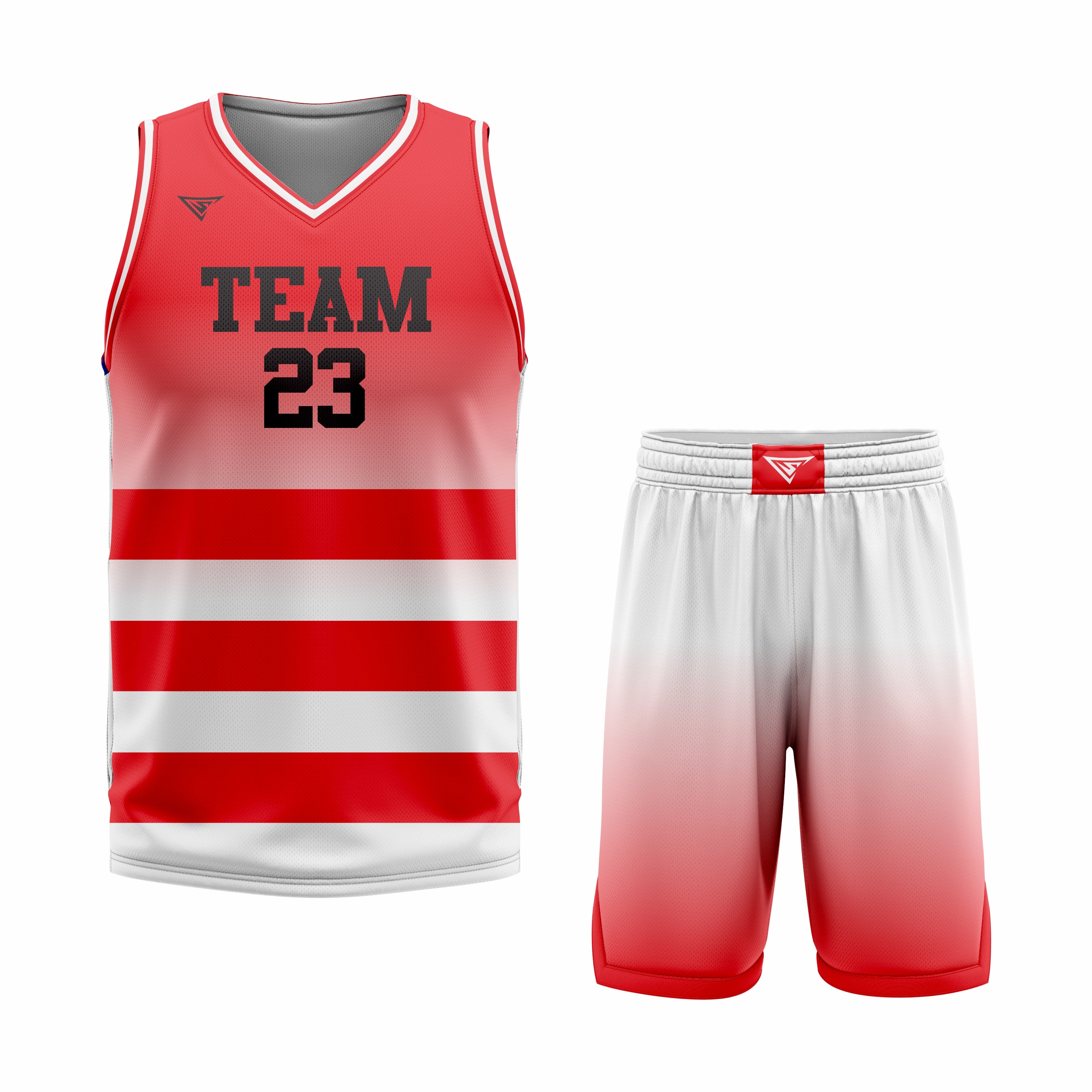 CUSTOM WHITE RED BASKETBALL UNIFORM