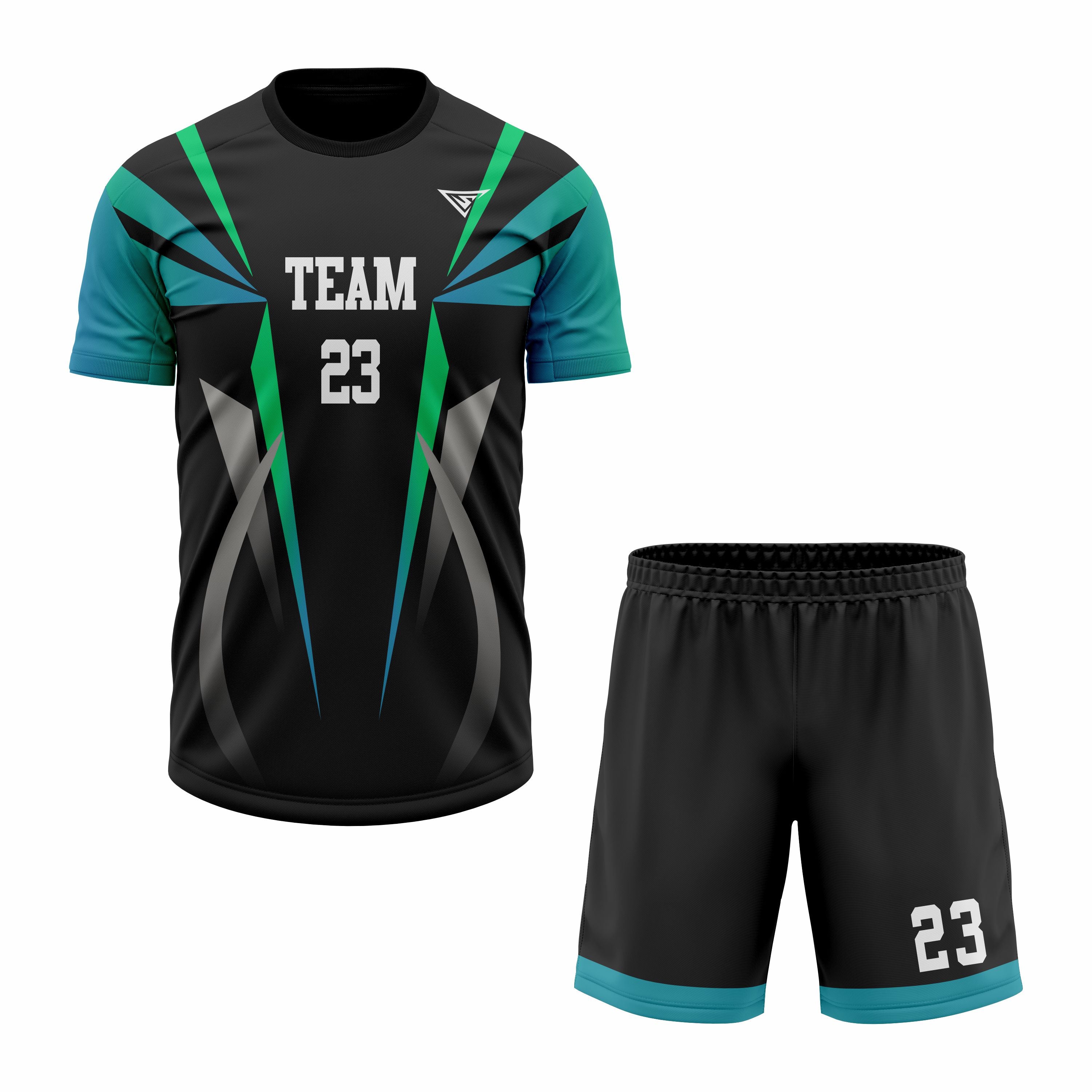 CUSTOM GREEN BLACK SOCCER UNIFORM
