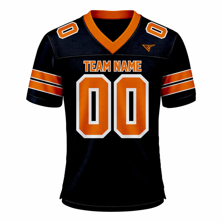 Custom Black & Orange American Football Fan Jersey