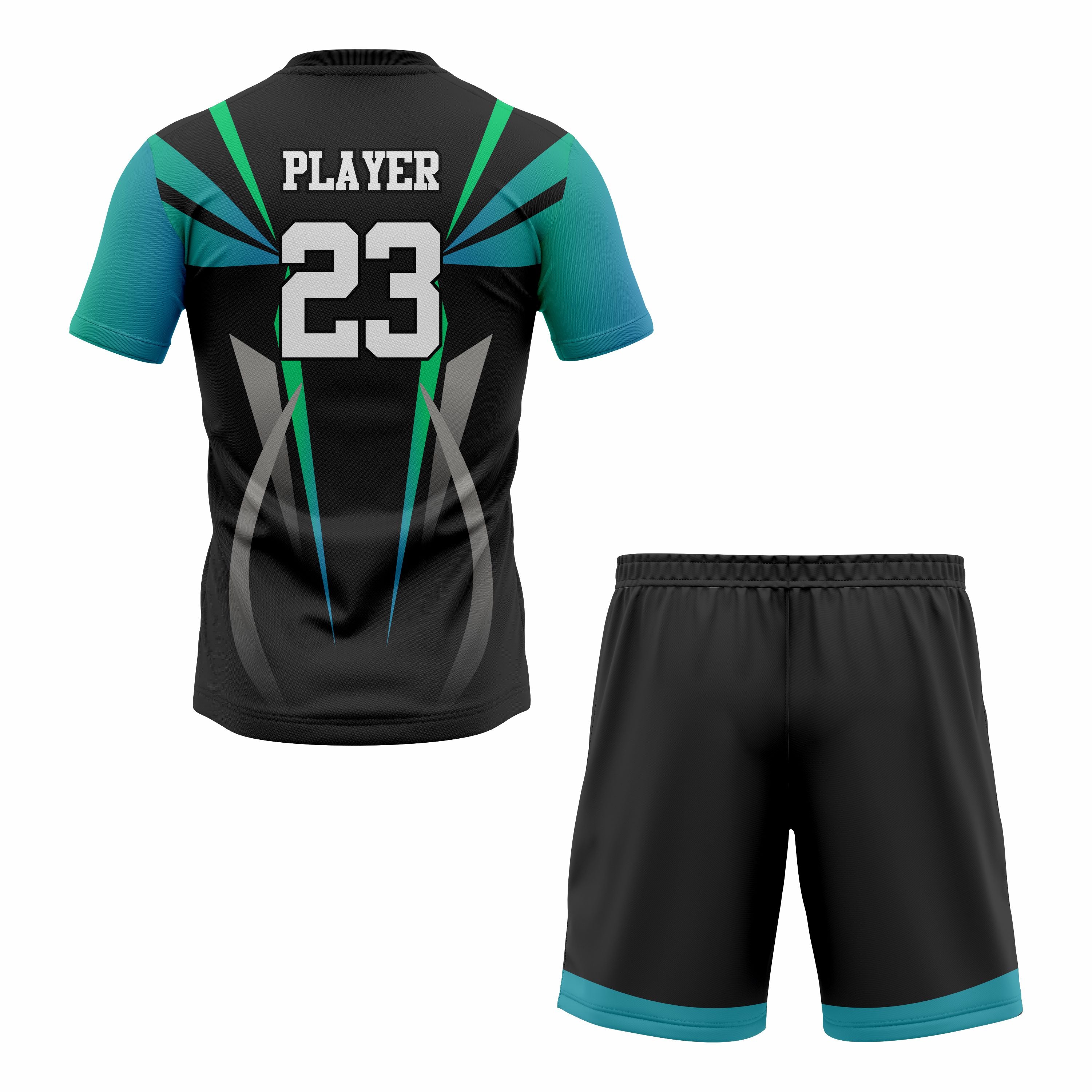 CUSTOM GREEN BLACK SOCCER UNIFORM