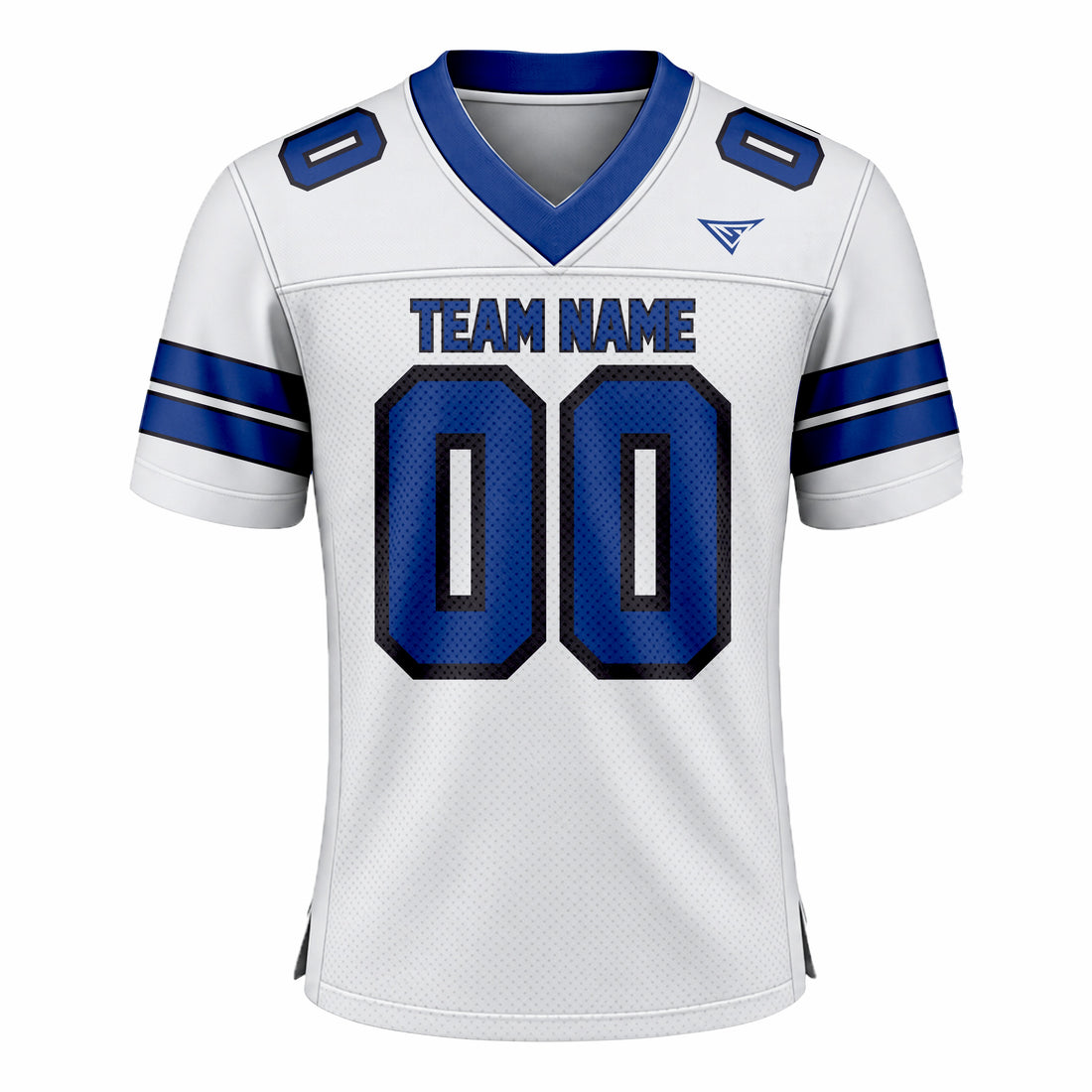 Custom White & Blue American Football Fan Jersey