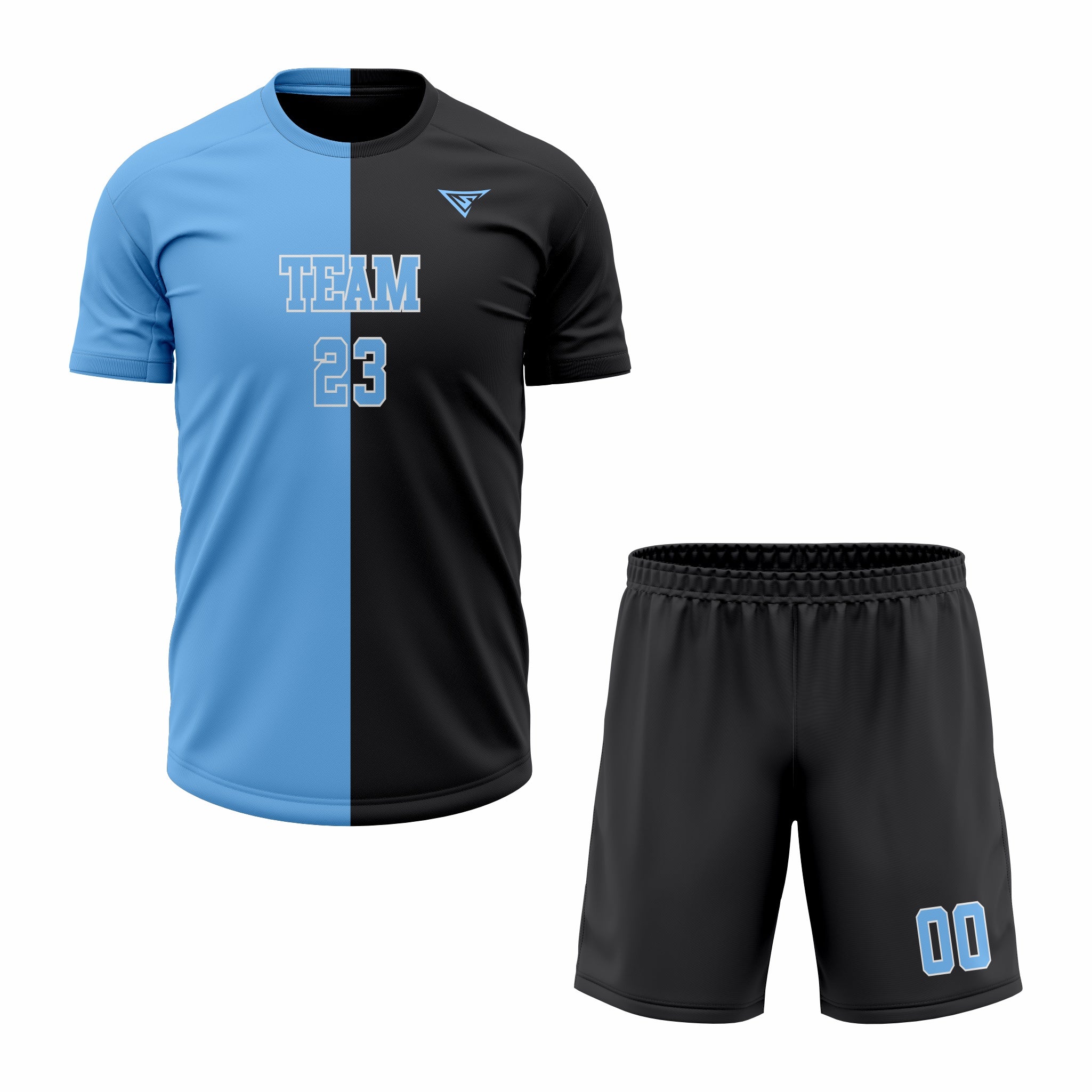 Custom Blue & Black Sublimation Soccer Uniform
