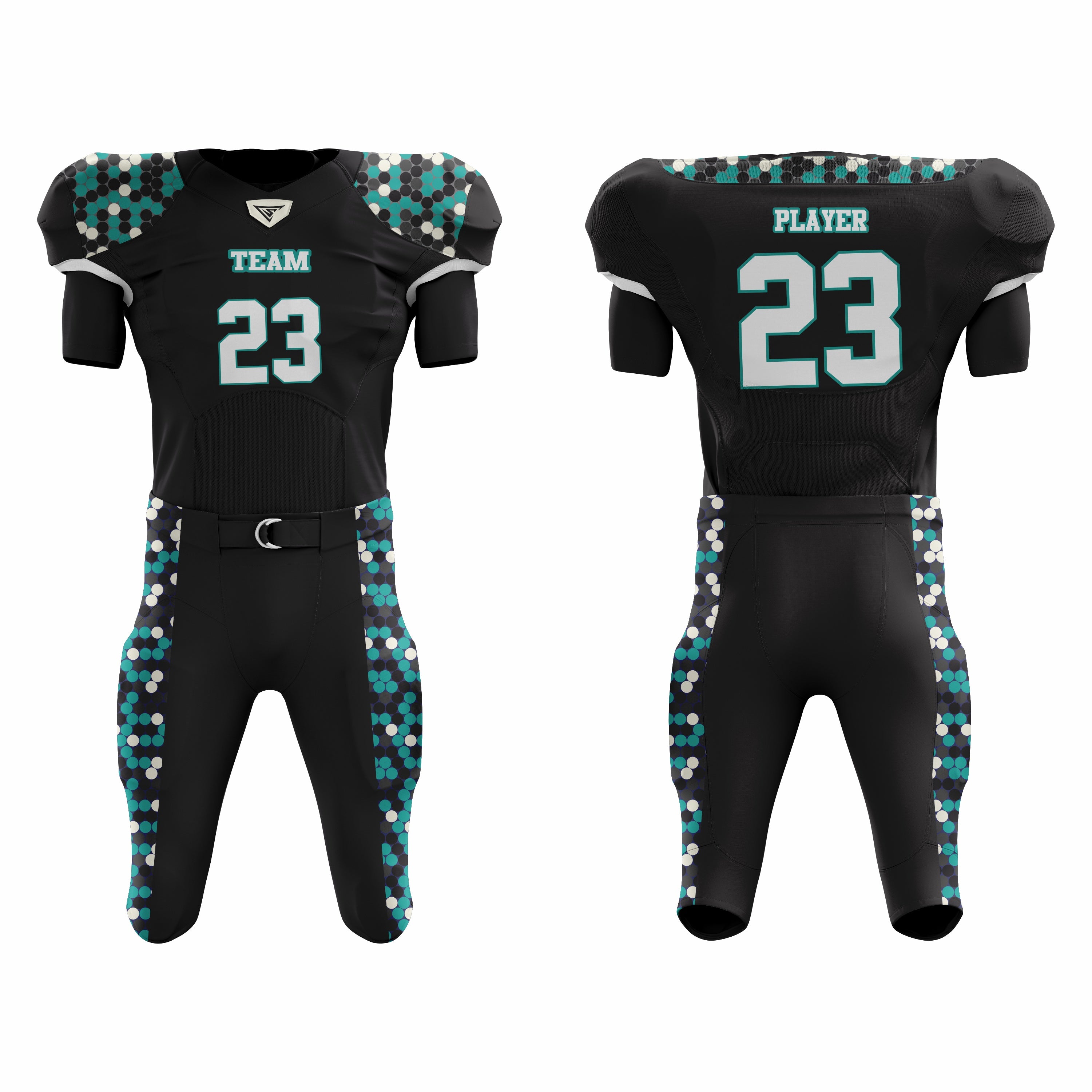 CUSTOM CAMO BLACK AMERICAN FOOTBALL UNIFORM