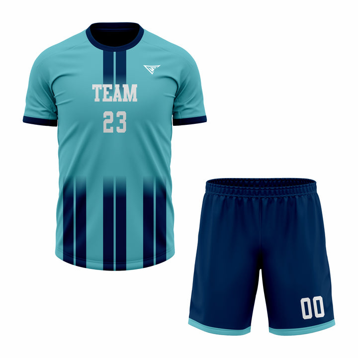 Custom Blue & Cyan Sublimation Soccer Uniform