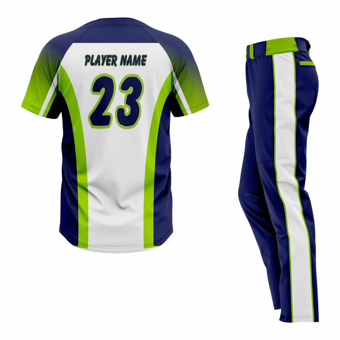 Custom White, Yellow & Blue Baseball Uniform