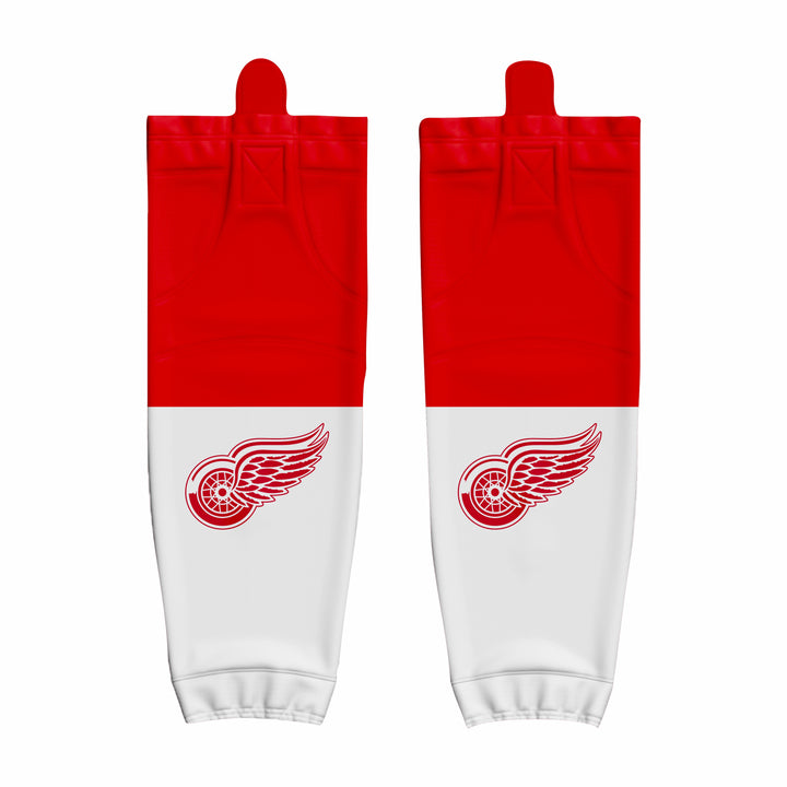 Custom White Red Hockey Socks
