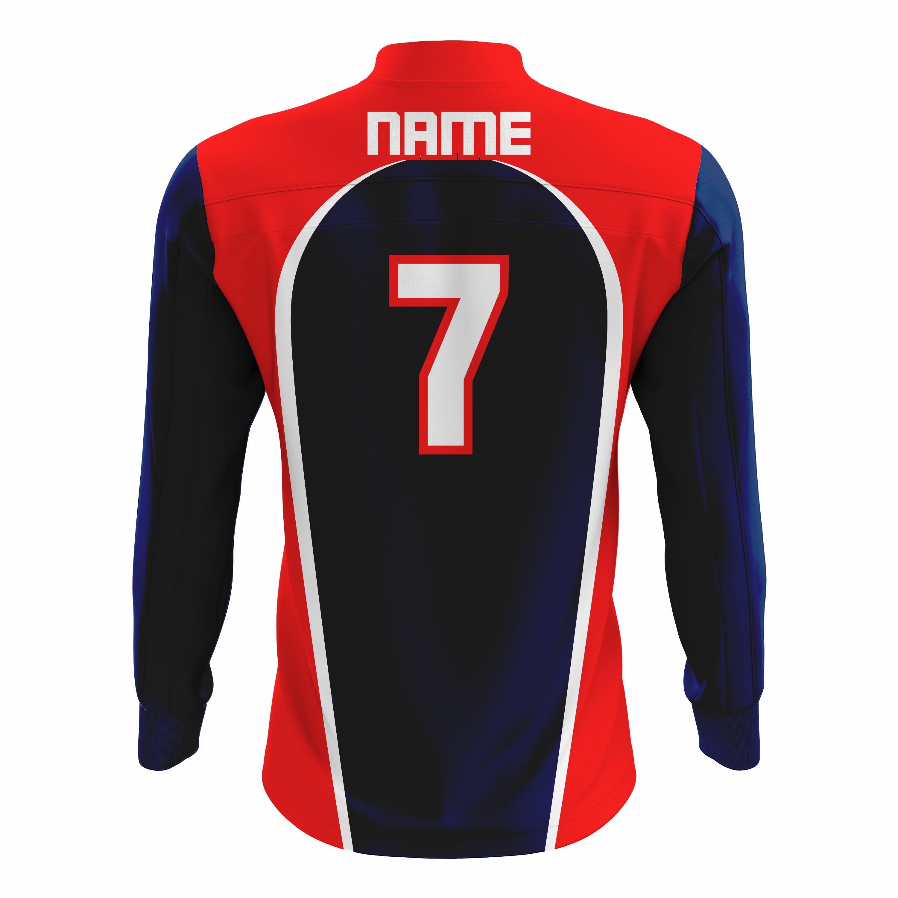 Custom Dark Blue, Red & White ¼ ZIP LONG SLEEVE WARM UP SOFTBALL JACKET
