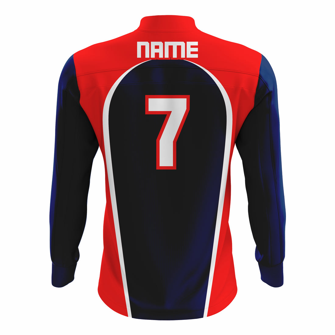 Custom Dark Blue, Red & White ¼ ZIP LONG SLEEVE WARM UP SOFTBALL JACKET