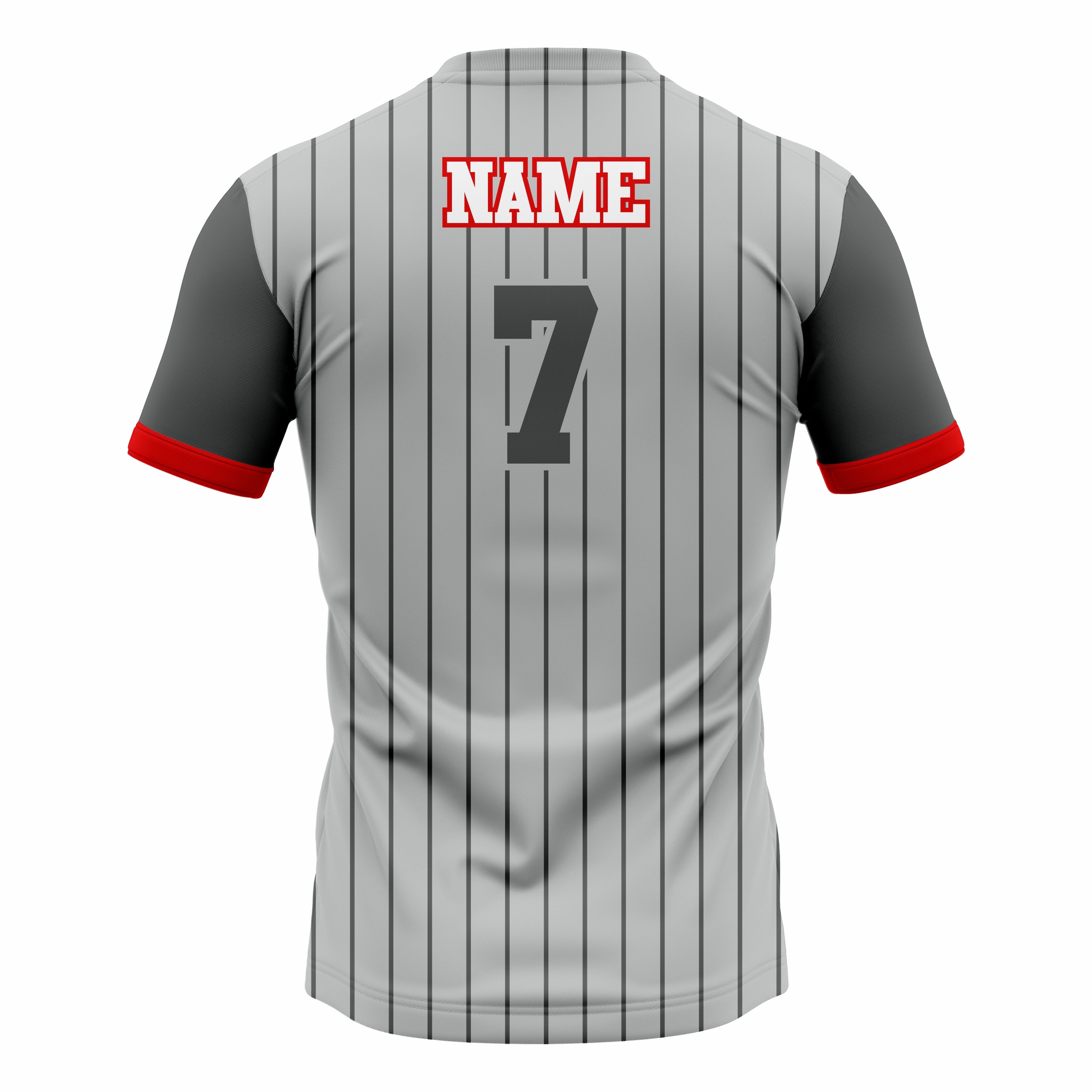 Custom Grey & Red Crew Neck Softball Jerseys