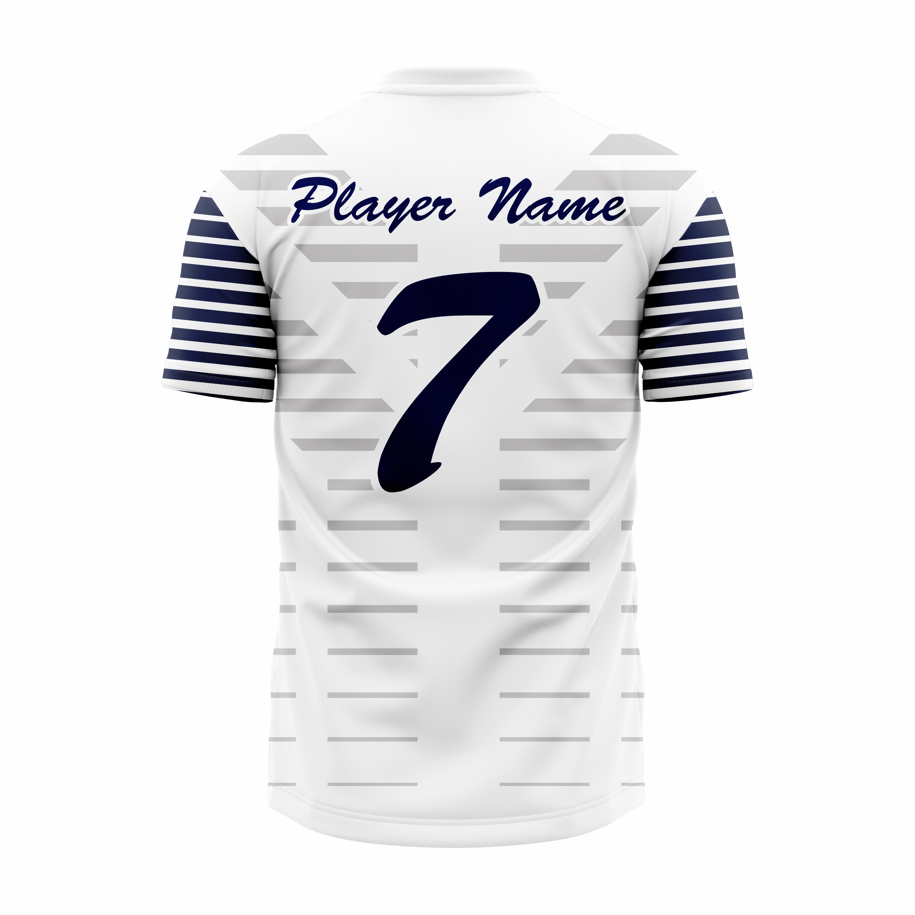 Custom White, Grey & Dark Blue V-Neck Softball Jerseys