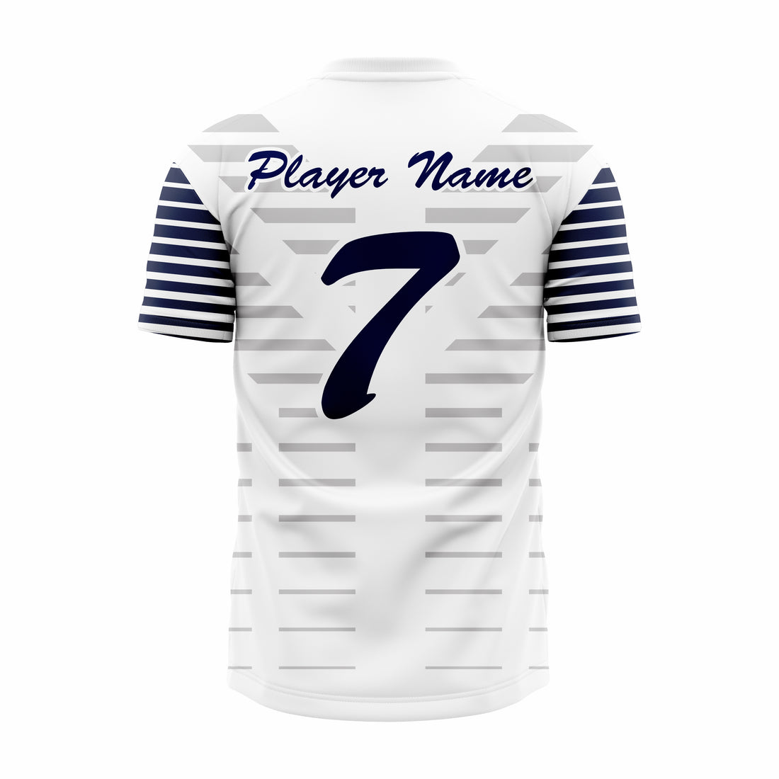 Custom White, Grey & Dark Blue V-Neck Softball Jerseys