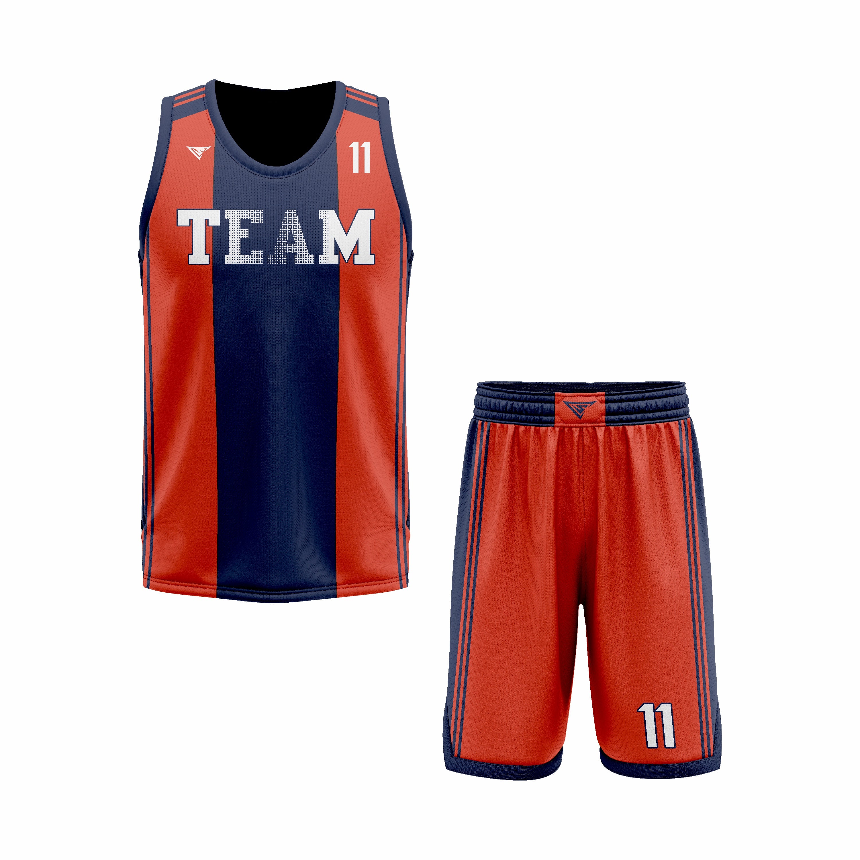 CUSTOM BLUE RED BASKETBALL UNIFORM