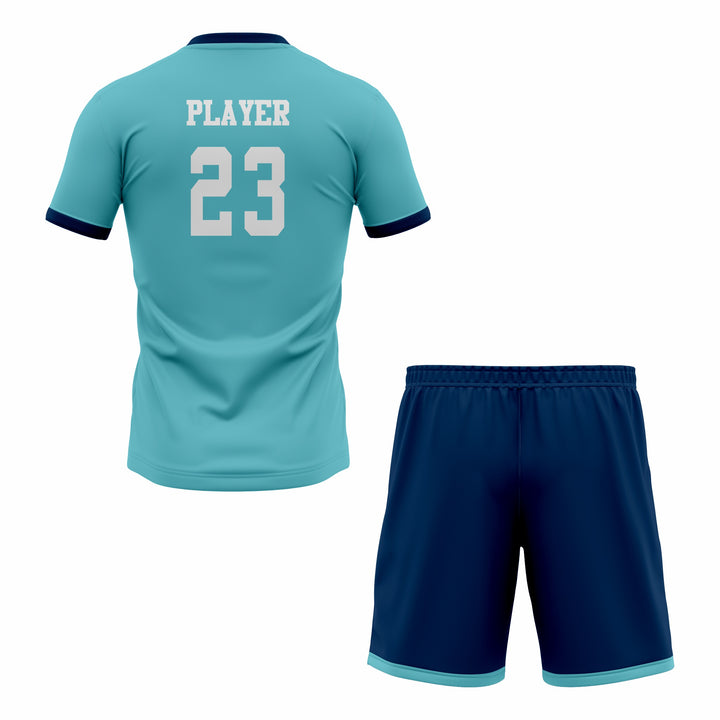 Custom Blue & Cyan Sublimation Soccer Uniform